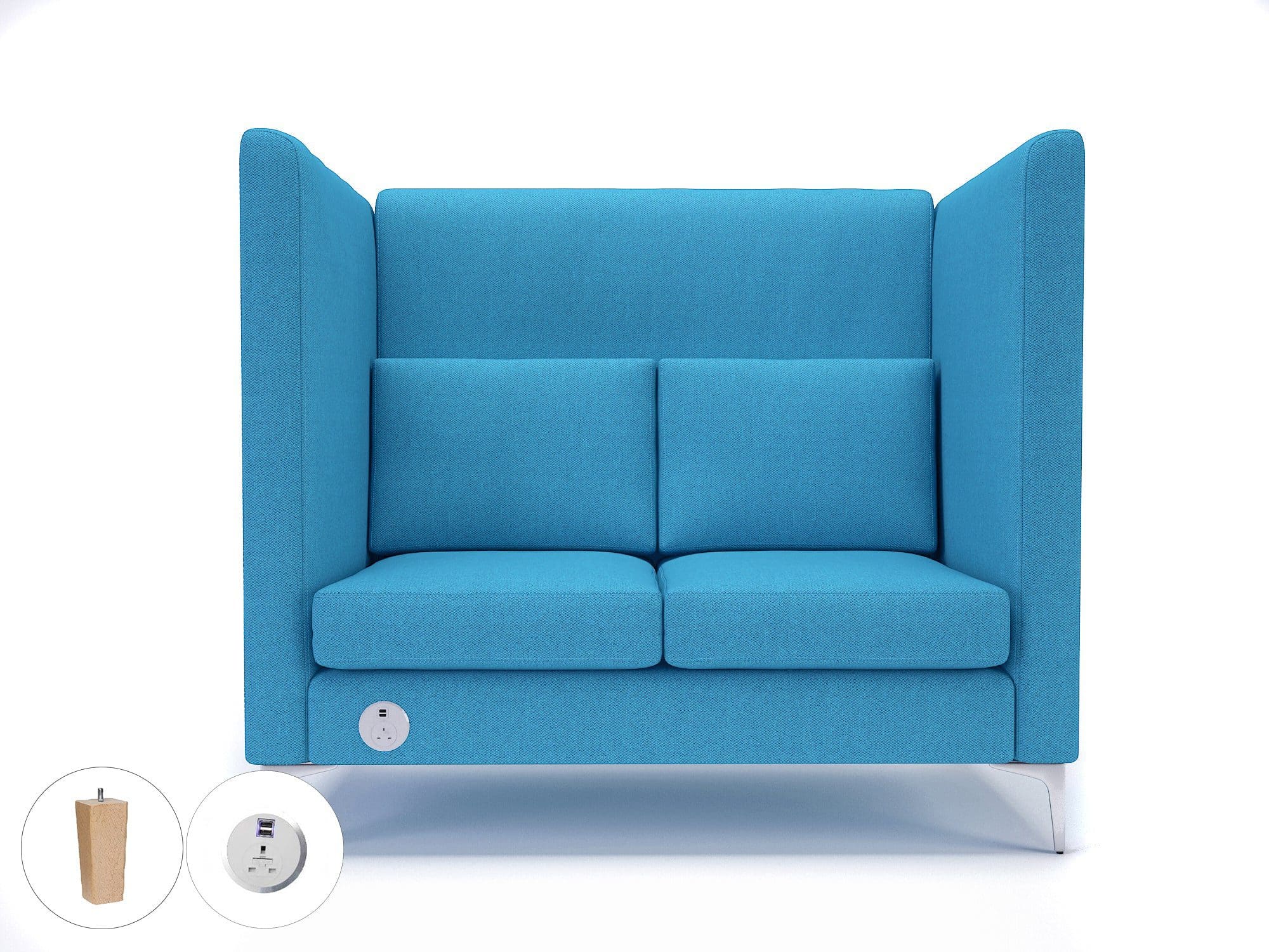 Altus 128cm Wide Privacy Booth in Camira Era Fabric with Socket - Image 30