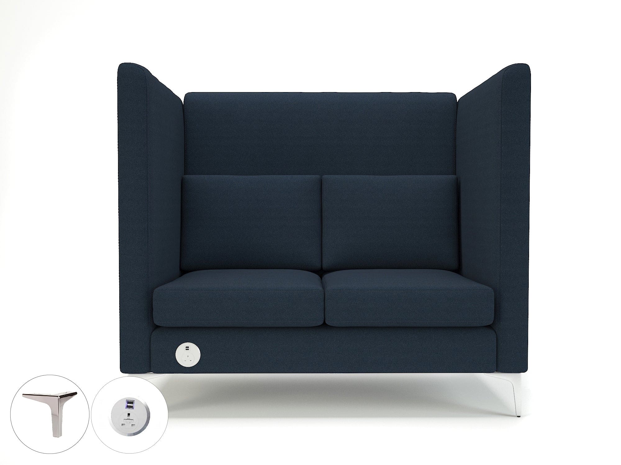 Altus 128cm Wide Privacy Booth in Camira Era Fabric with Socket - Image 34