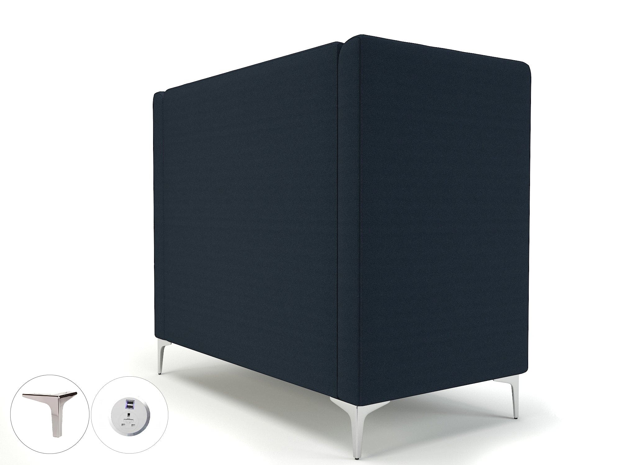 Altus 128cm Wide Privacy Booth in Camira Era Fabric with Socket - Image 35