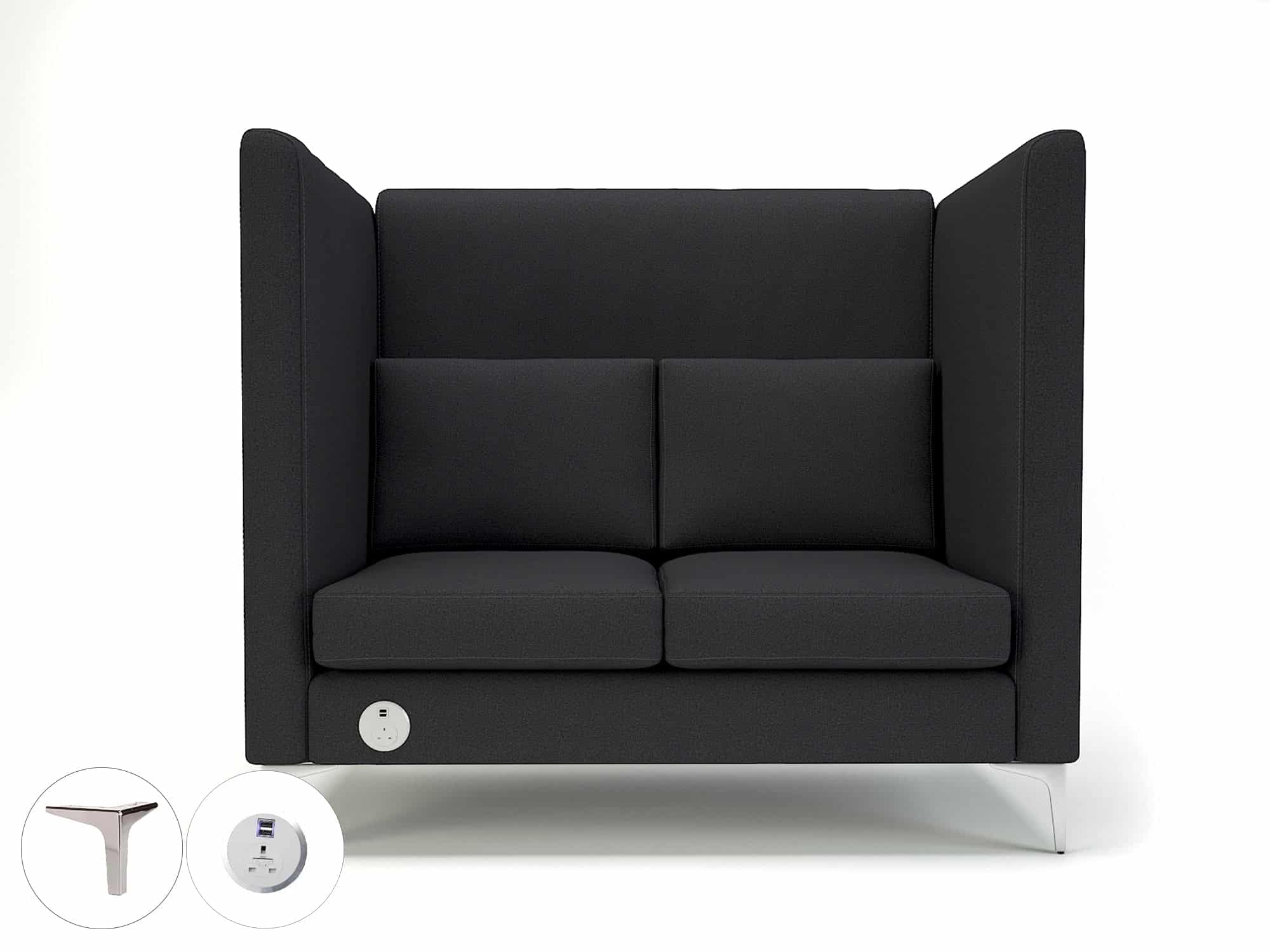 Altus 128cm Wide Privacy Booth in Warwick Dolly Fabric with Socket - Image 18