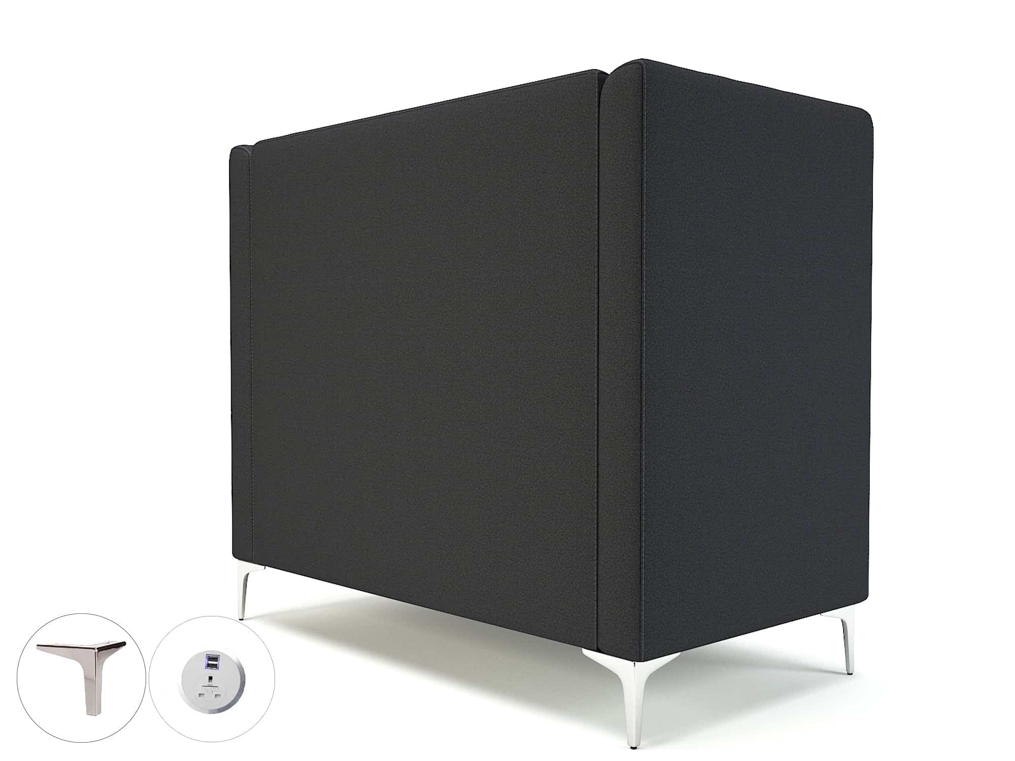 Altus 128cm Wide Privacy Booth in Warwick Dolly Fabric with Socket - Image 19