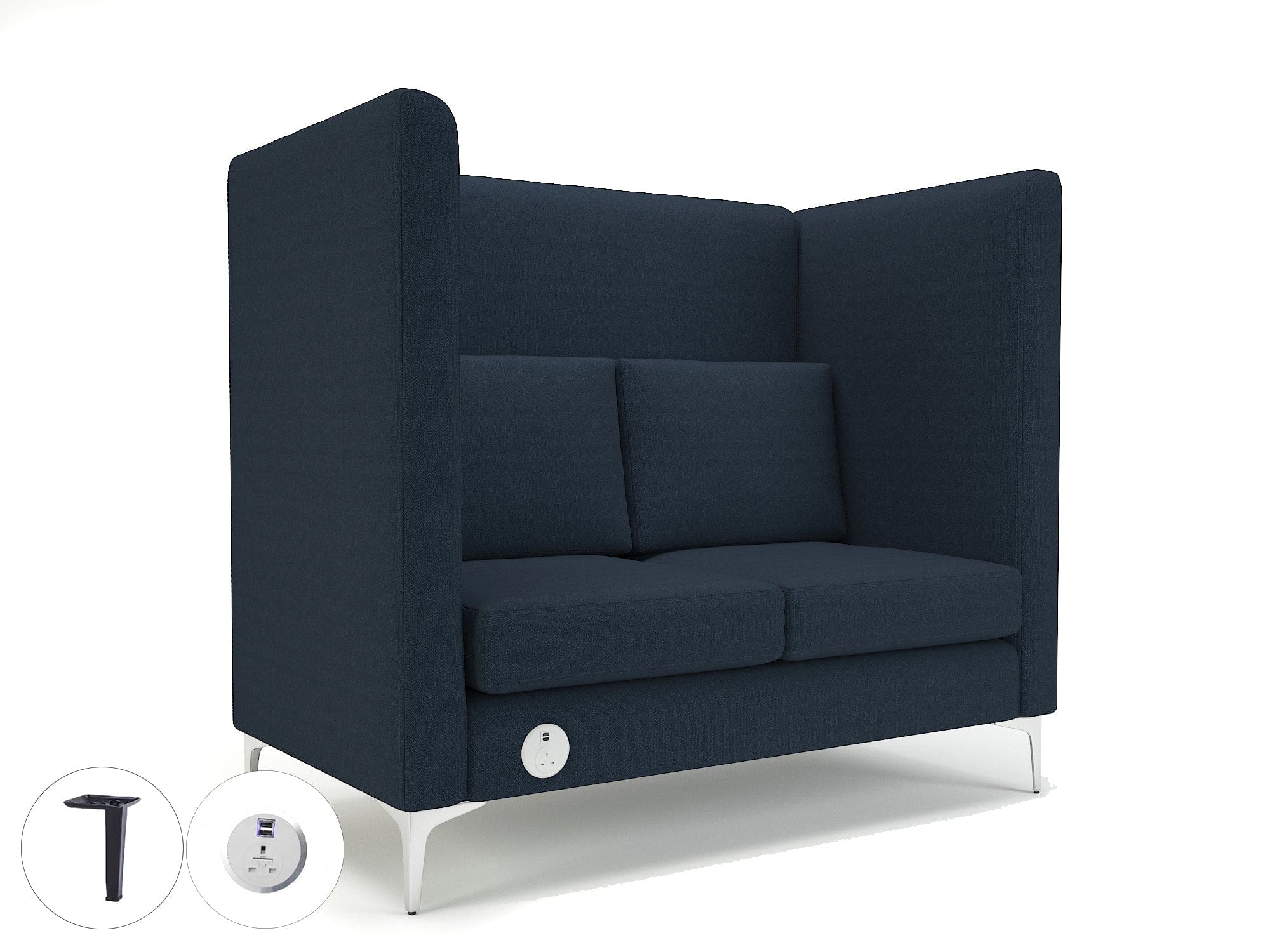 Altus 128cm Wide Privacy Booth in Camira Era Fabric with Socket - Image 36