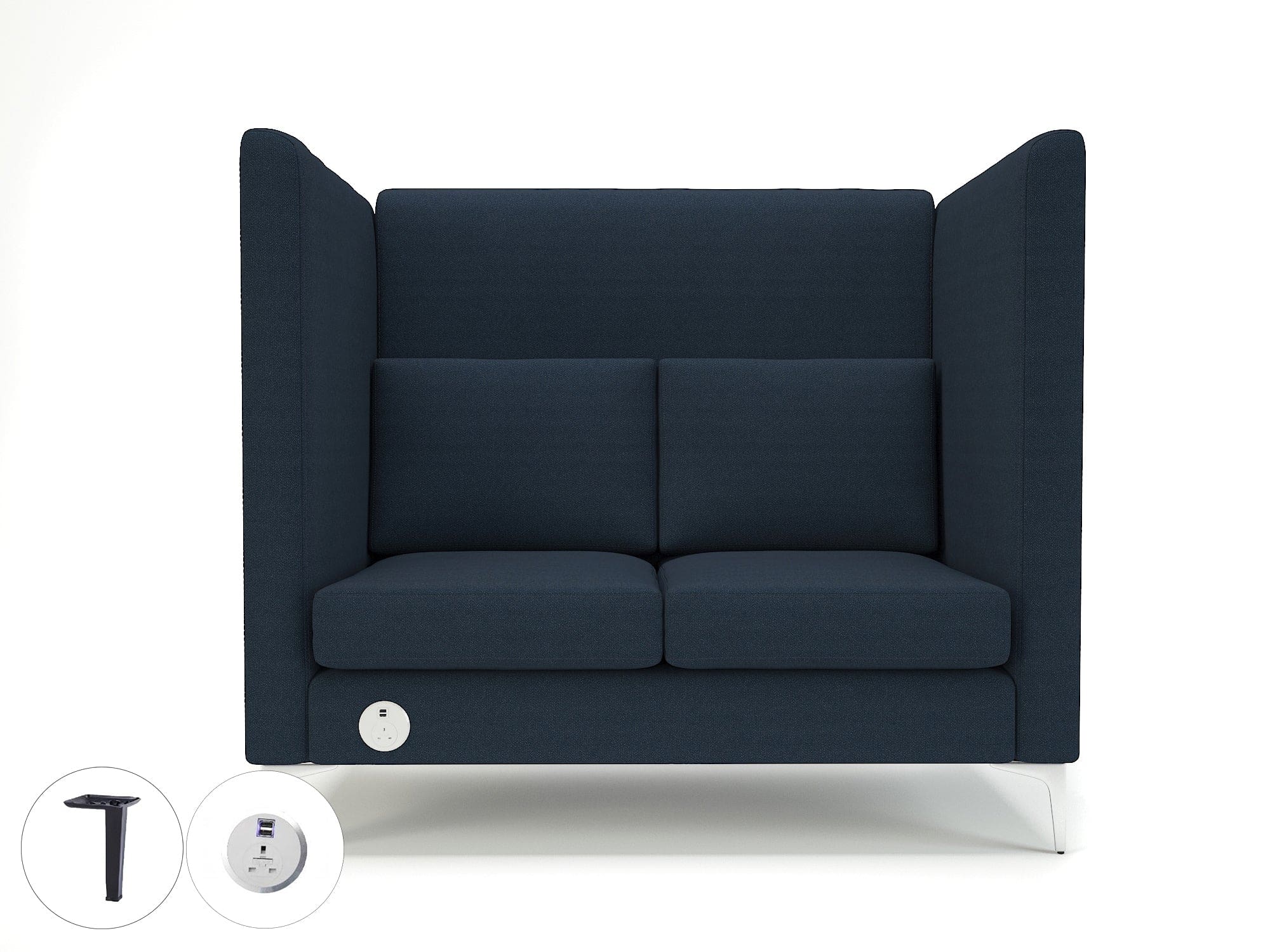 Altus 128cm Wide Privacy Booth in Camira Era Fabric with Socket - Image 37