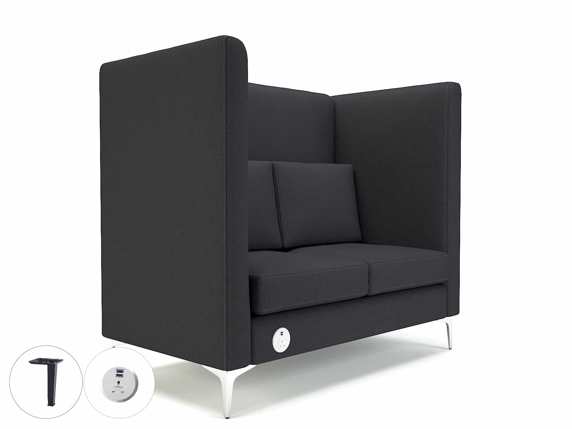 Altus 128cm Wide Privacy Booth in Warwick Dolly Fabric with Socket - Image 20