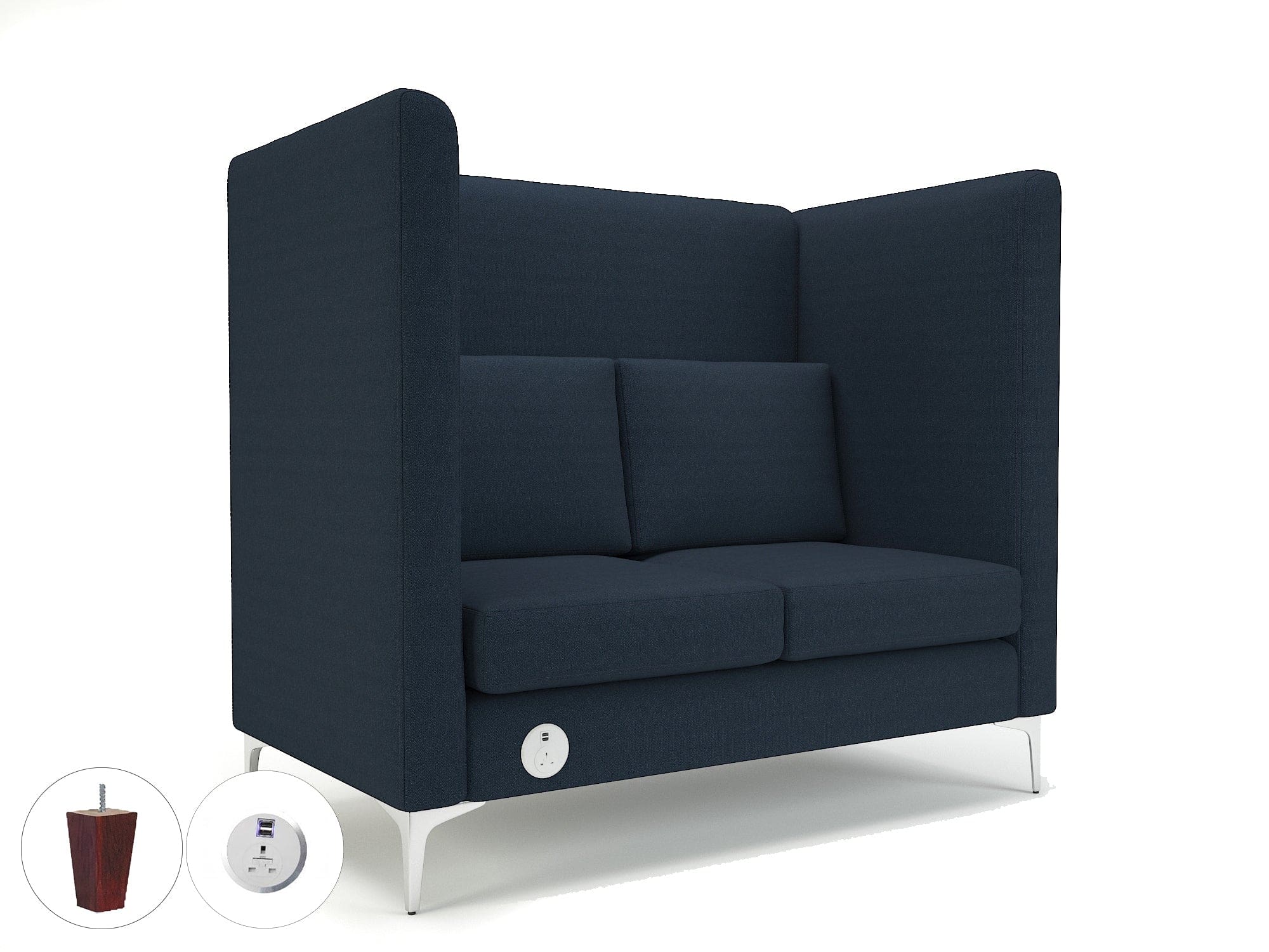 Altus 128cm Wide Privacy Booth in Camira Era Fabric with Socket - Image 39