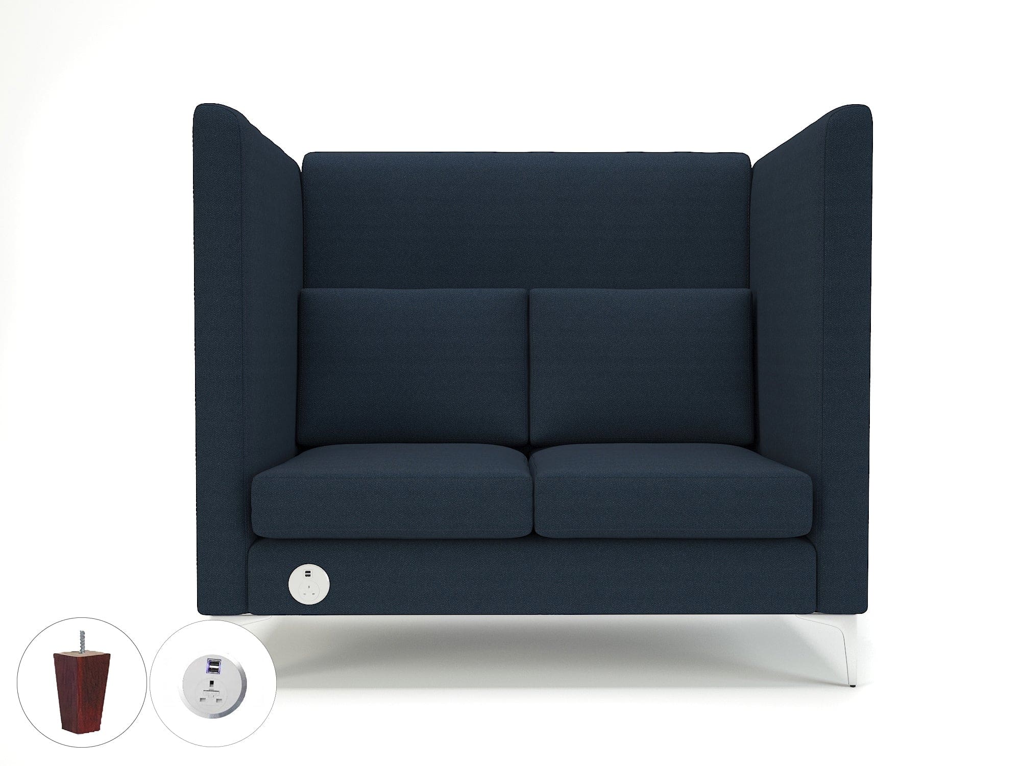 Altus 128cm Wide Privacy Booth in Camira Era Fabric with Socket - Image 40