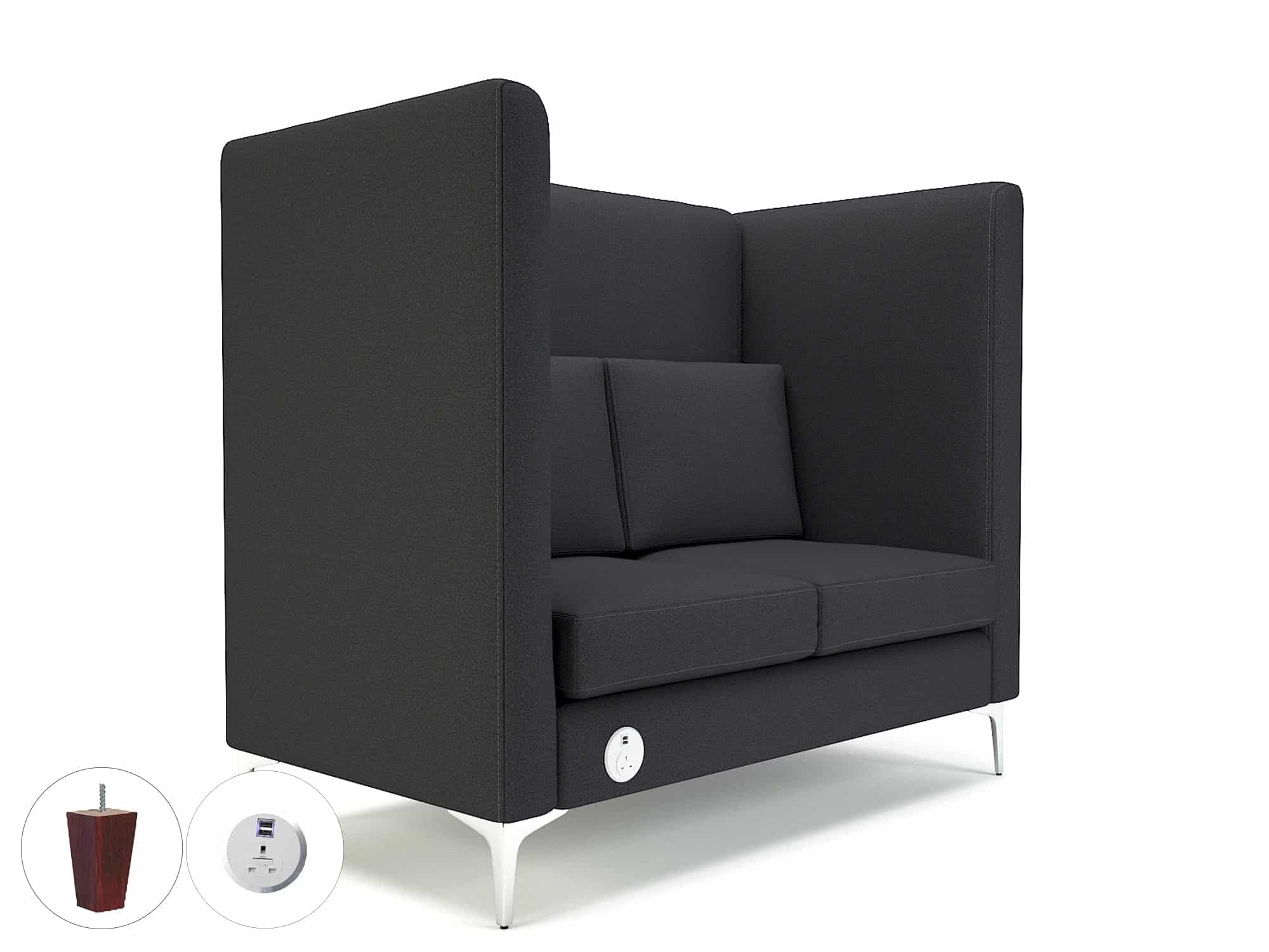 Altus 128cm Wide Privacy Booth in Warwick Dolly Fabric with Socket - Image 23
