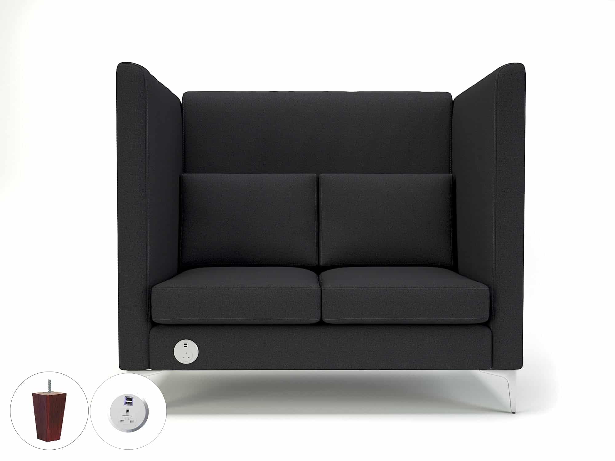 Altus 128cm Wide Privacy Booth in Warwick Dolly Fabric with Socket - Image 24