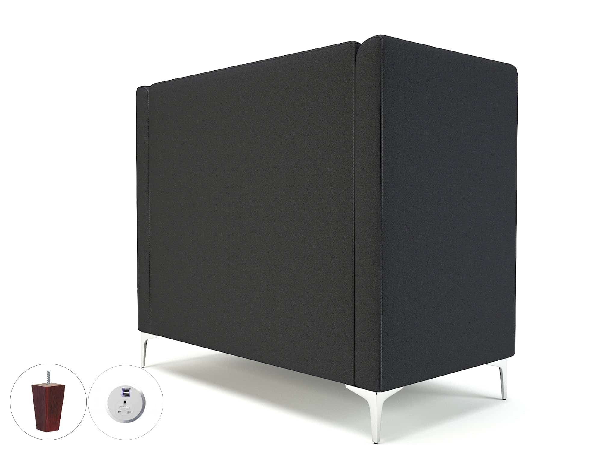 Altus 128cm Wide Privacy Booth in Warwick Dolly Fabric with Socket - Image 25