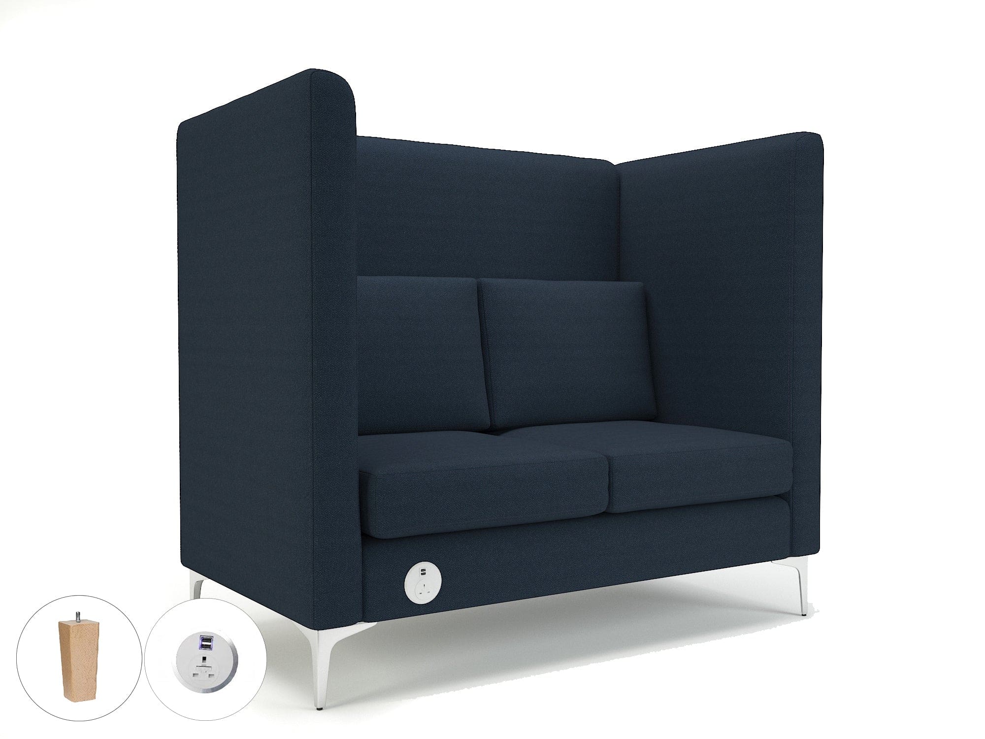 Altus 128cm Wide Privacy Booth in Camira Era Fabric with Socket - Image 42