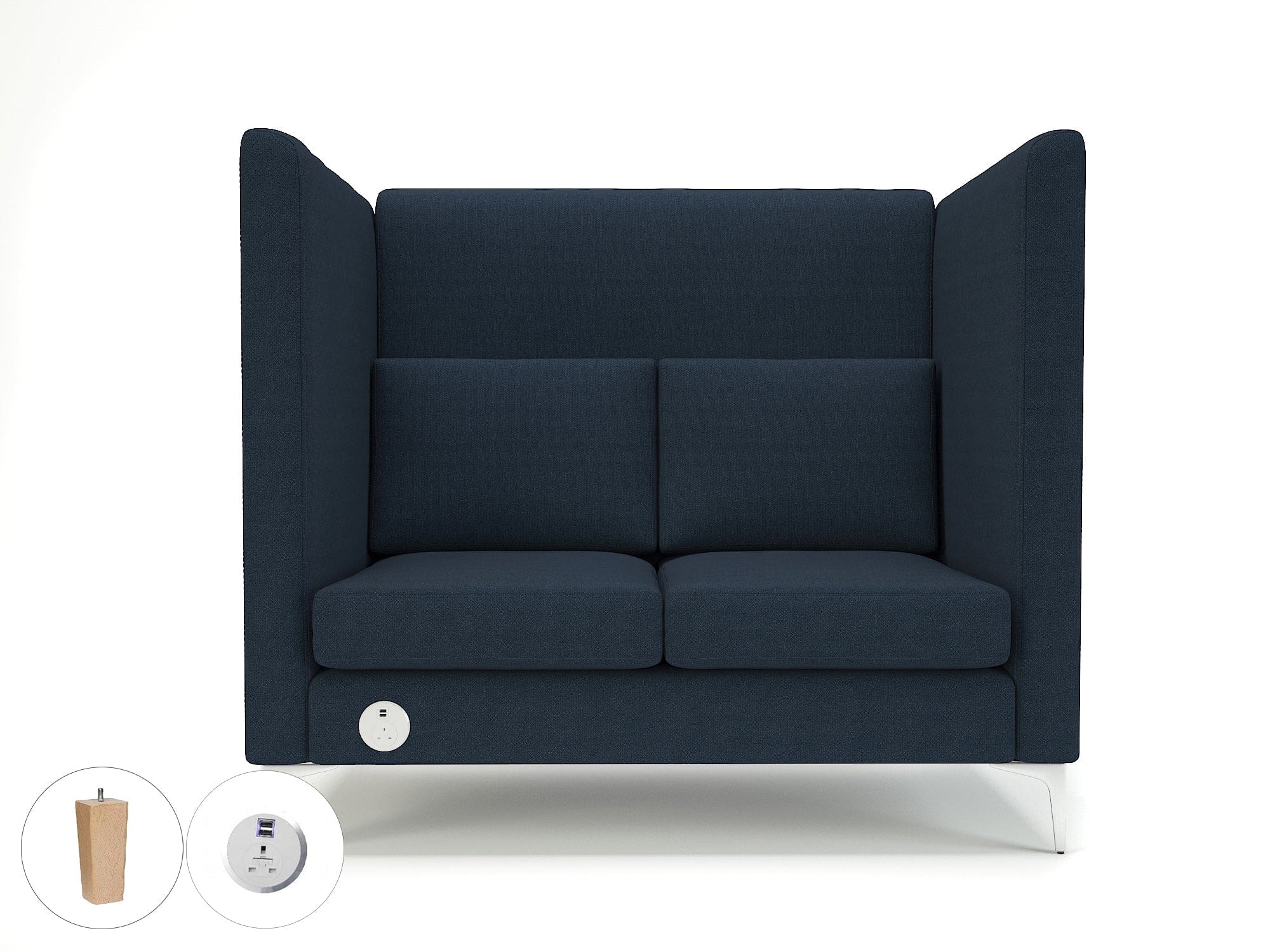 Altus 128cm Wide Privacy Booth in Camira Era Fabric with Socket - Image 43