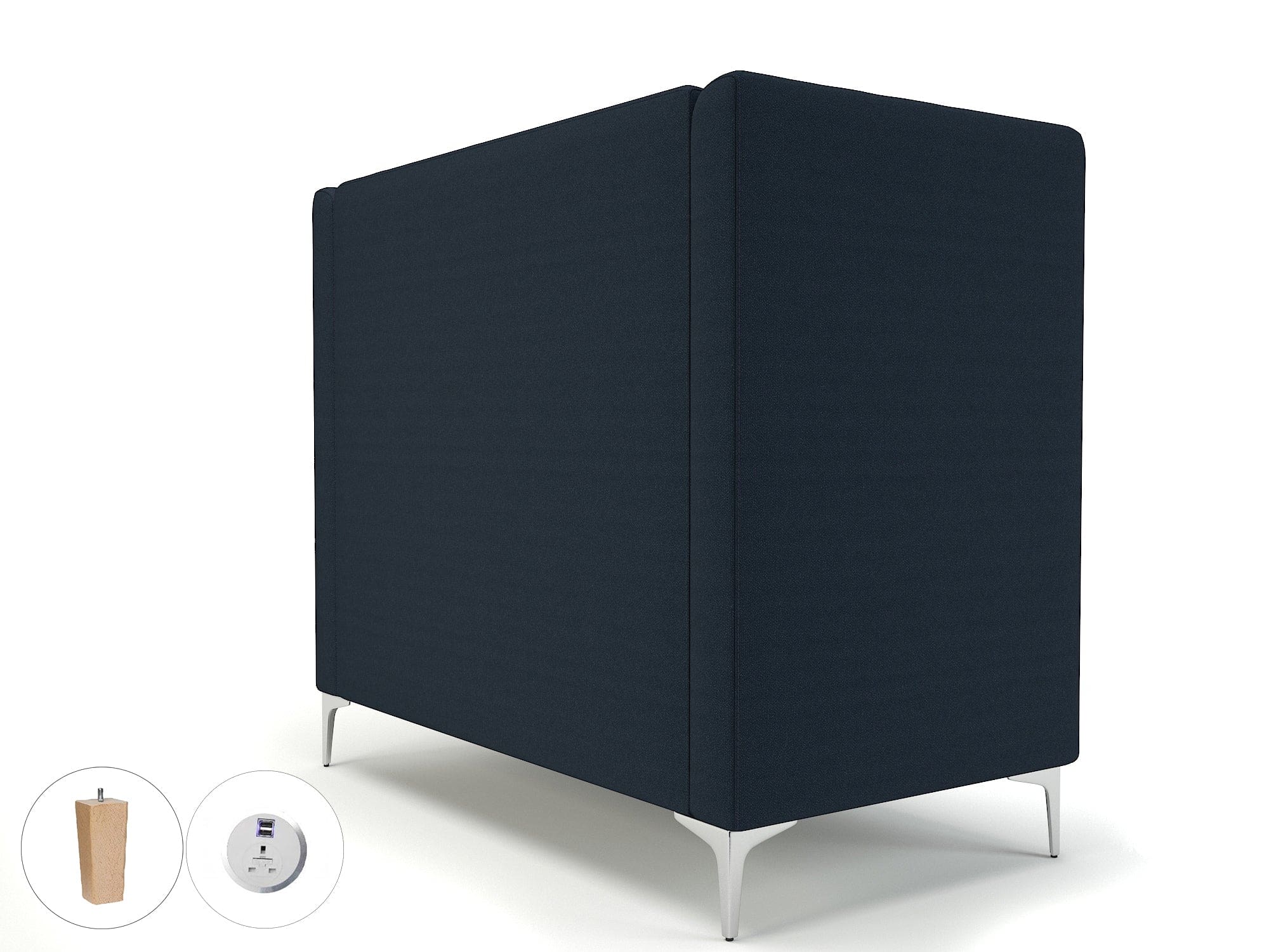 Altus 128cm Wide Privacy Booth in Camira Era Fabric with Socket - Image 44