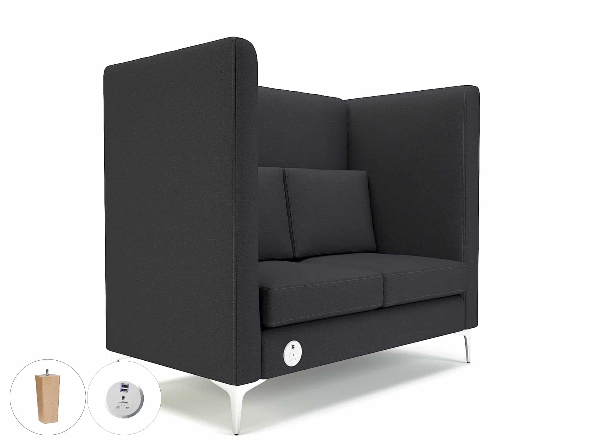Altus 128cm Wide Privacy Booth in Warwick Dolly Fabric with Socket - Image 26