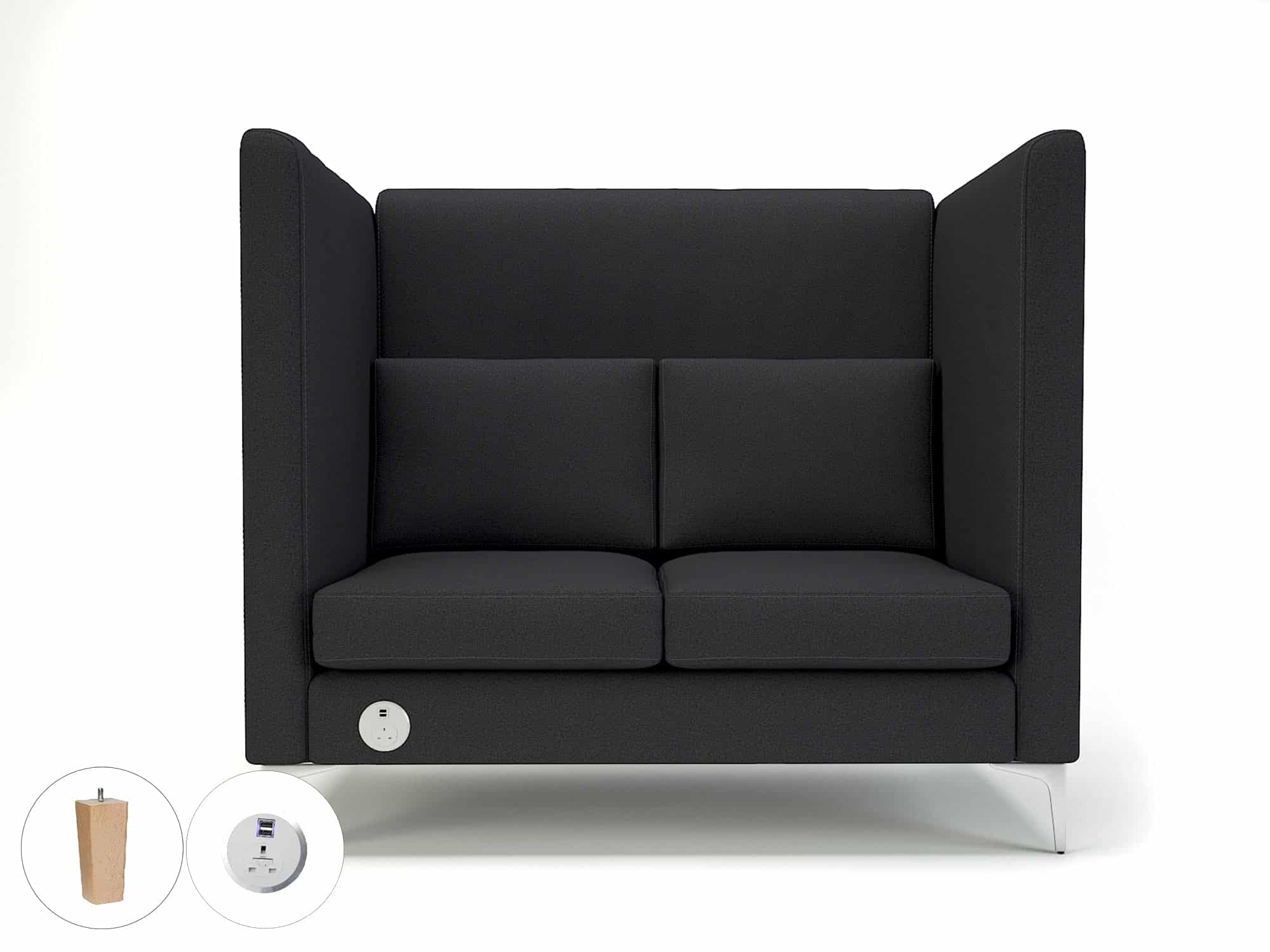 Altus 128cm Wide Privacy Booth in Warwick Dolly Fabric with Socket - Image 27