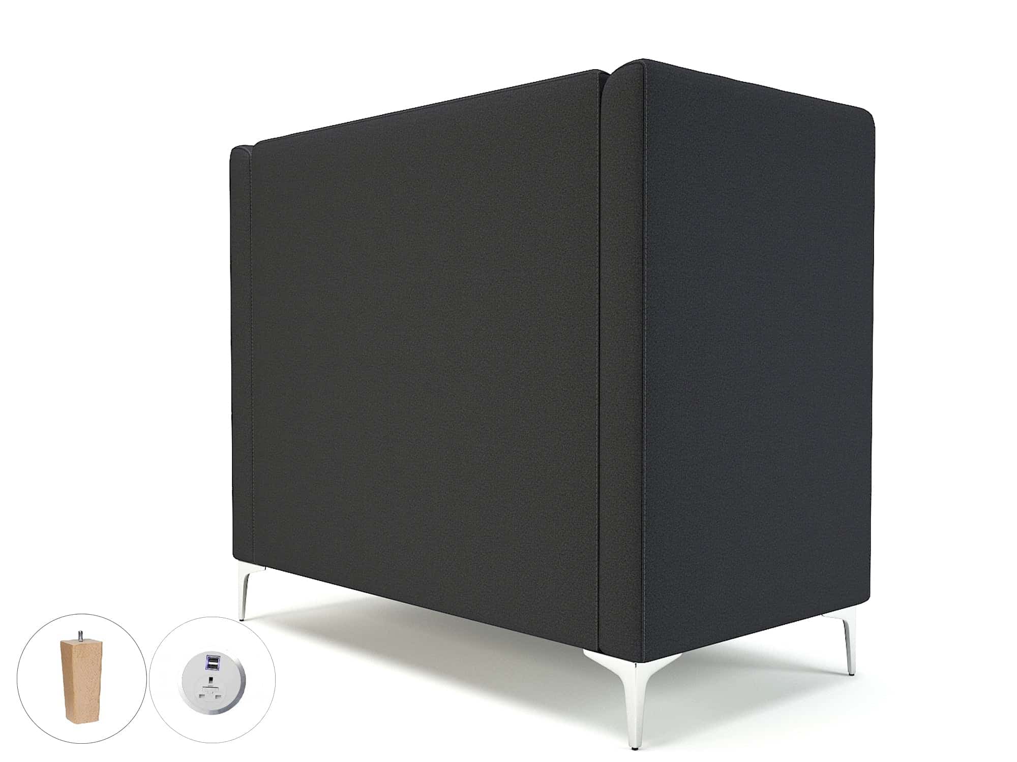 Altus 128cm Wide Privacy Booth in Warwick Dolly Fabric with Socket - Image 28