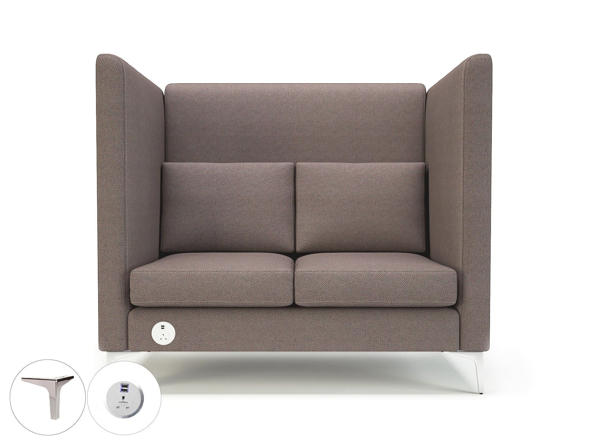 Altus 128cm Wide Privacy Booth in Camira Era Fabric with Socket - Image 46