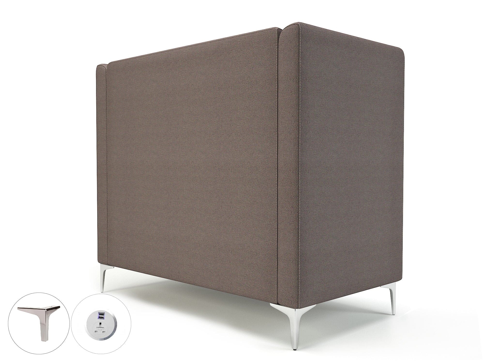 Altus 128cm Wide Privacy Booth in Camira Era Fabric with Socket - Image 47