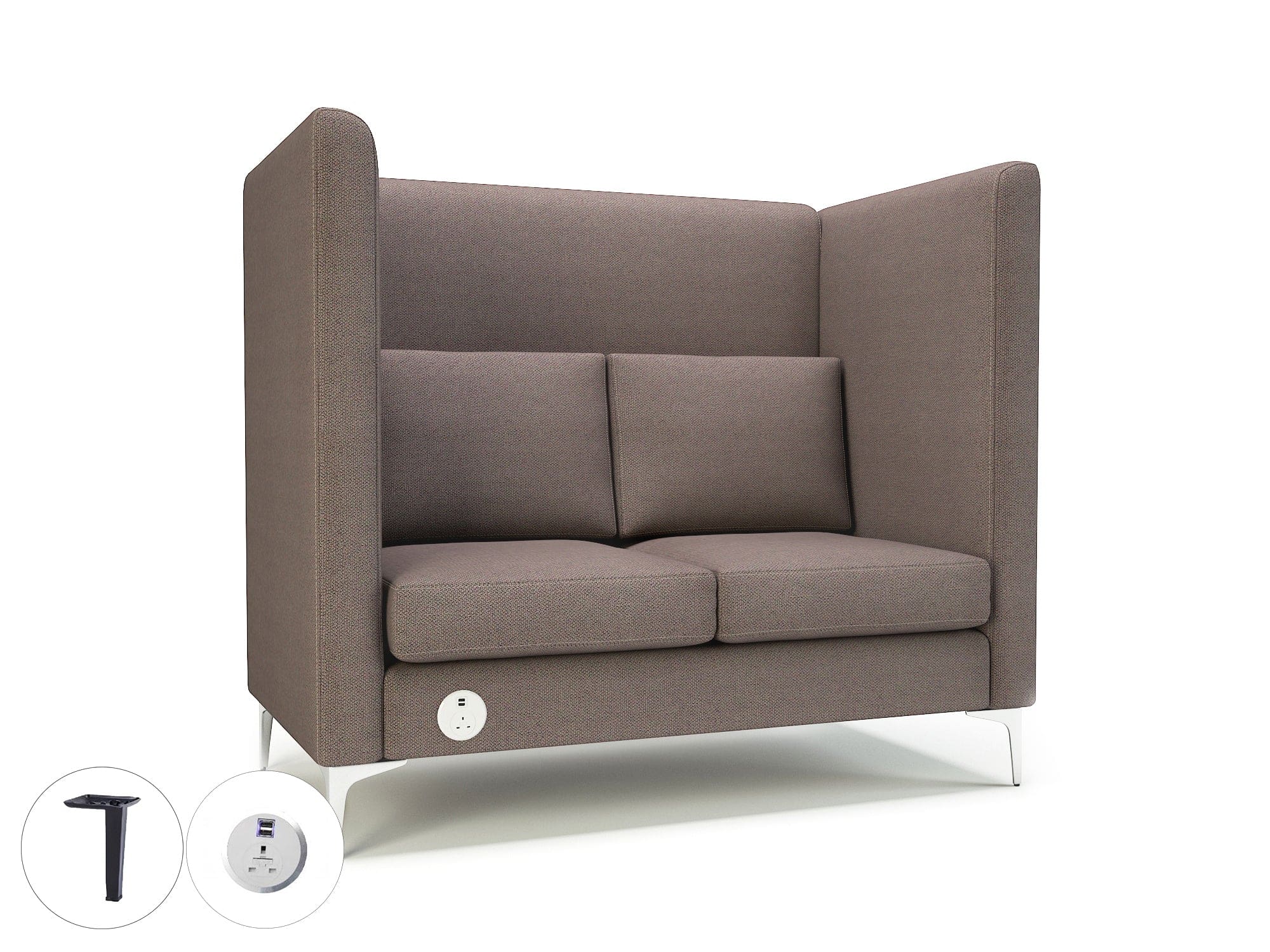 Altus 128cm Wide Privacy Booth in Camira Era Fabric with Socket - Image 48
