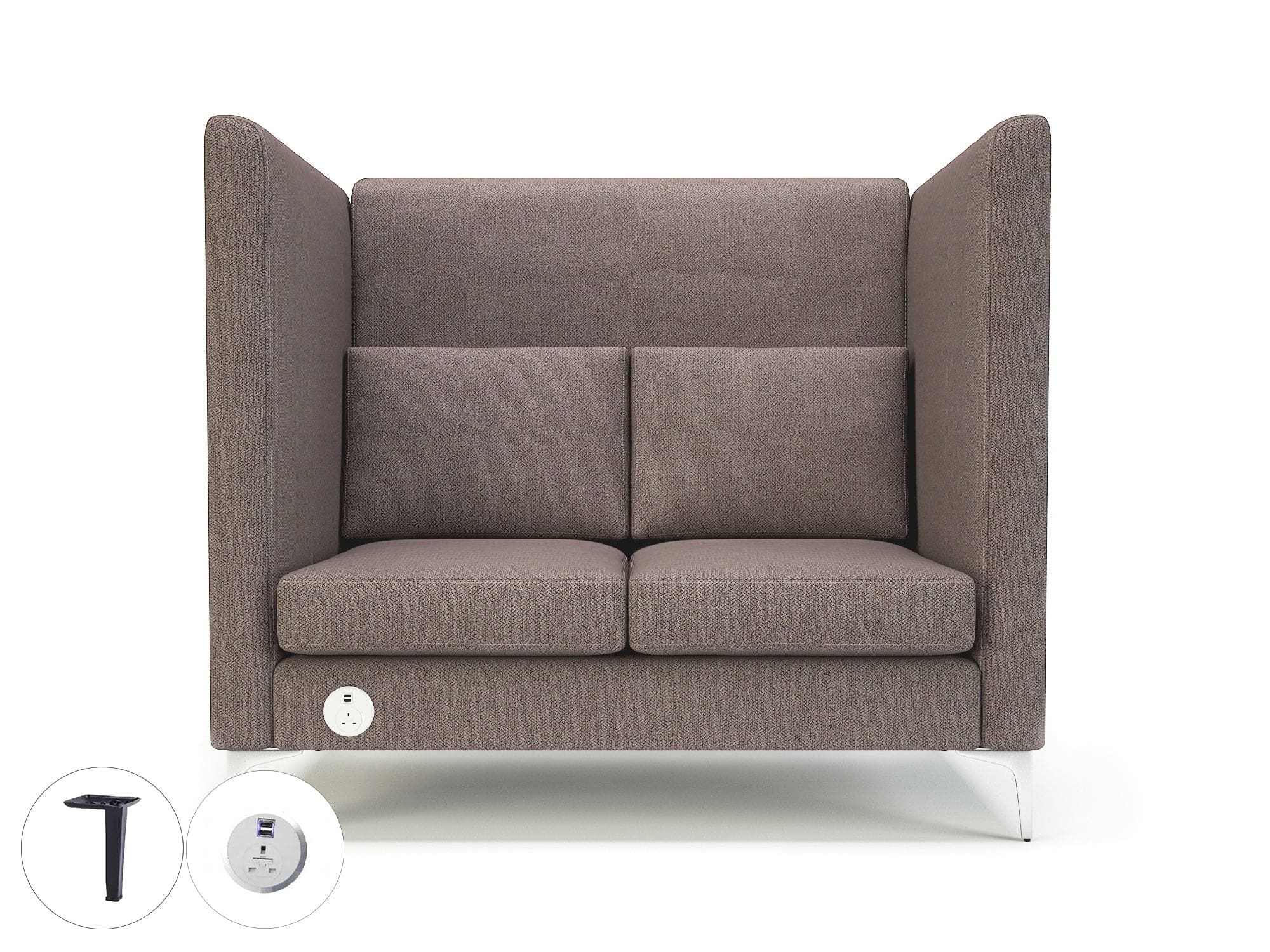 Altus 128cm Wide Privacy Booth in Camira Era Fabric with Socket - Image 49