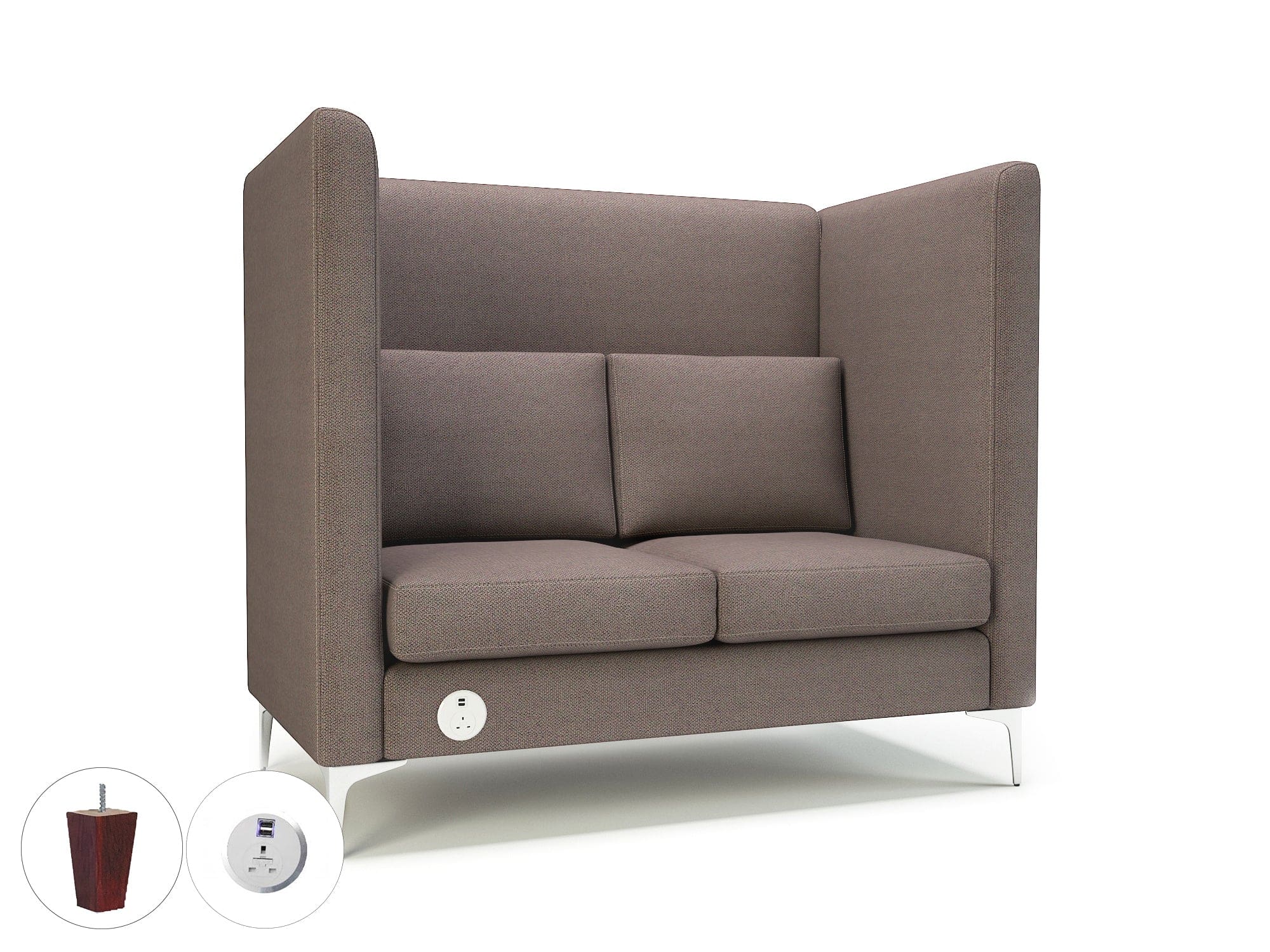 Altus 128cm Wide Privacy Booth in Camira Era Fabric with Socket - Image 51