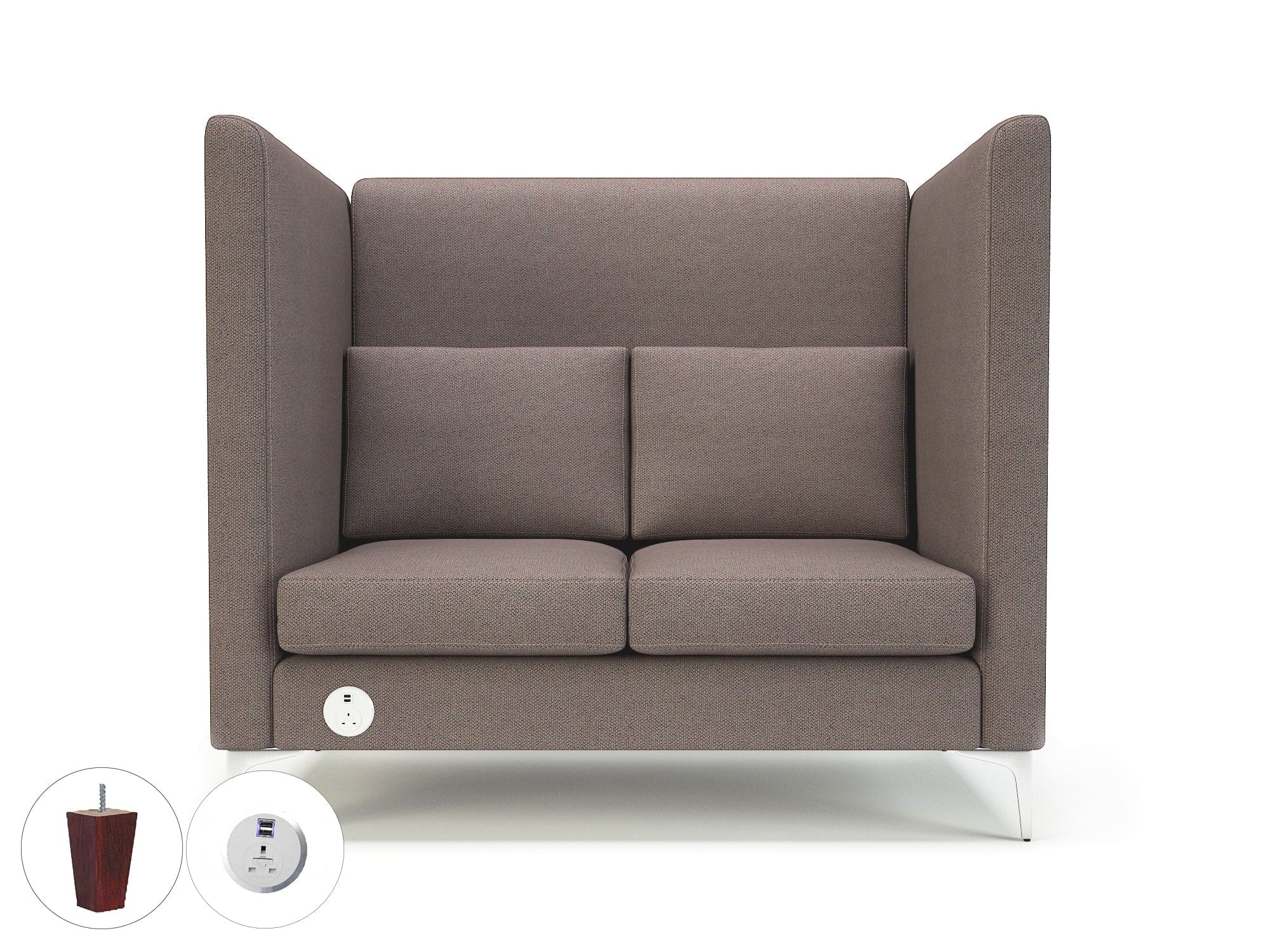 Altus 128cm Wide Privacy Booth in Camira Era Fabric with Socket - Image 52