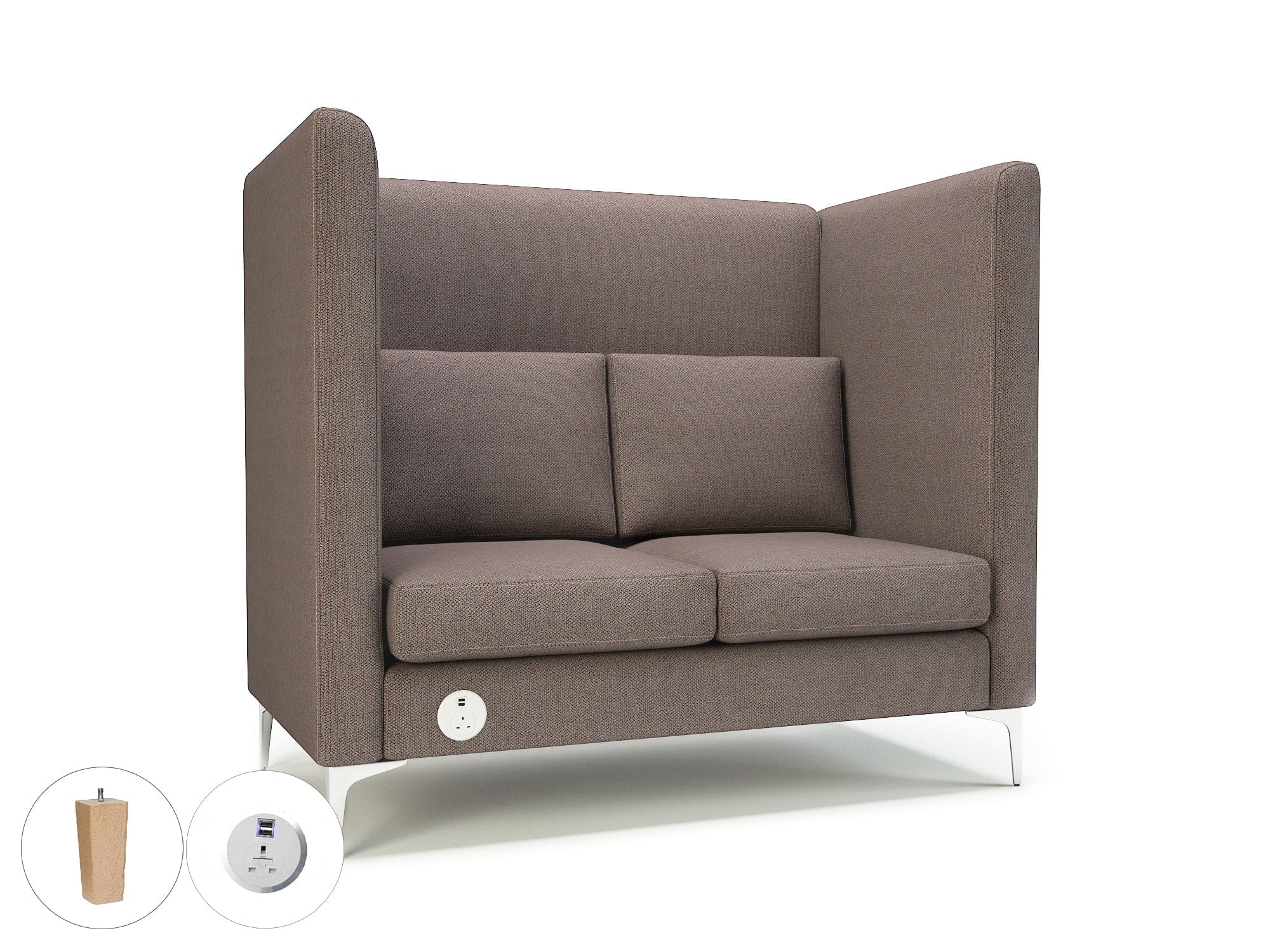 Altus 128cm Wide Privacy Booth in Camira Era Fabric with Socket - Image 54