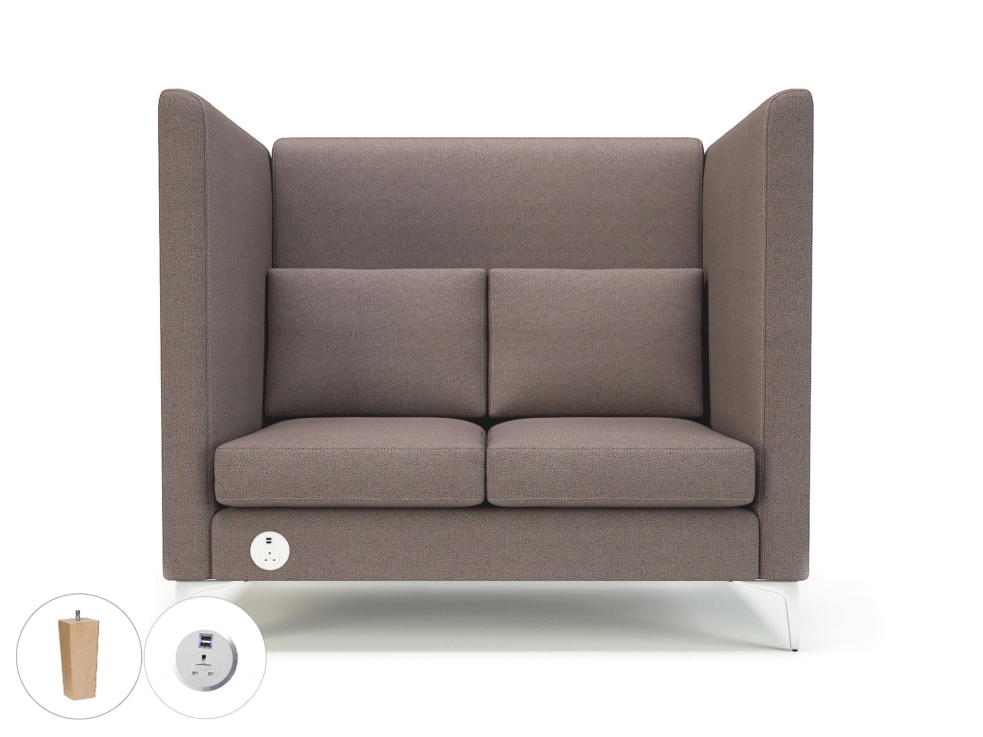 Altus 128cm Wide Privacy Booth in Camira Era Fabric with Socket - Image 55