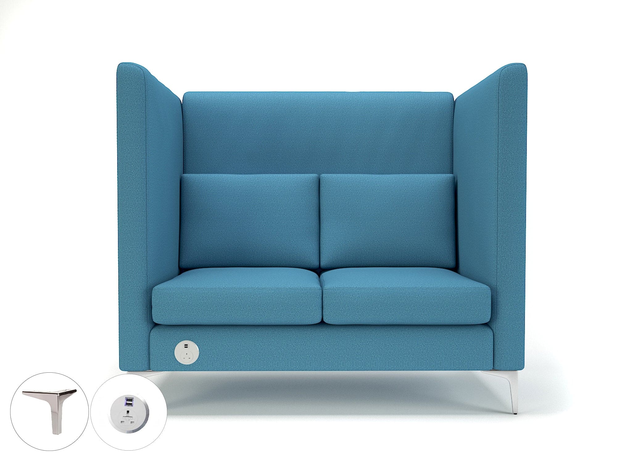 Altus 128cm Wide Privacy Booth in Warwick Dolly Fabric with Socket - Image 30