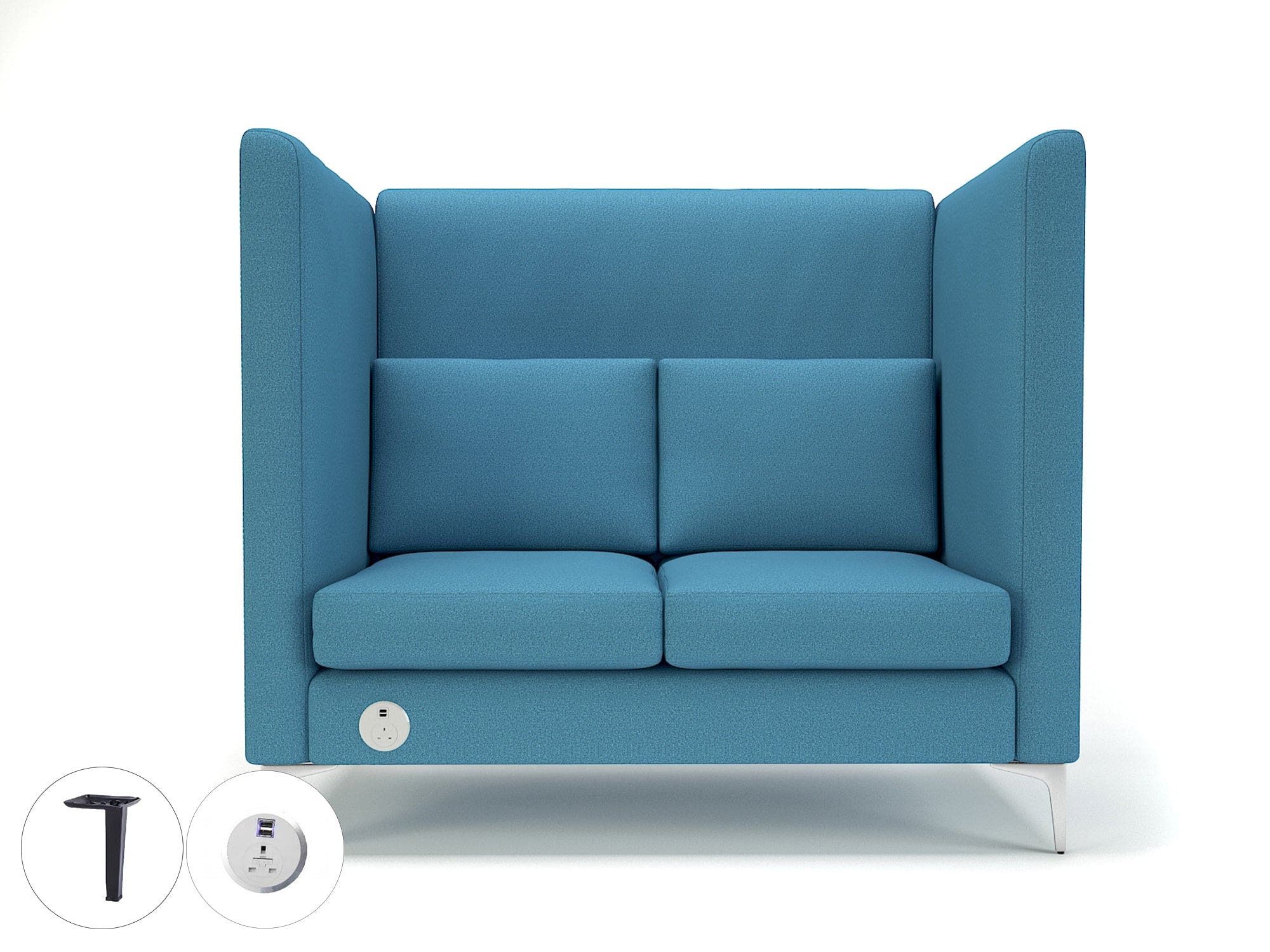 Altus 128cm Wide Privacy Booth in Warwick Dolly Fabric with Socket - Image 34