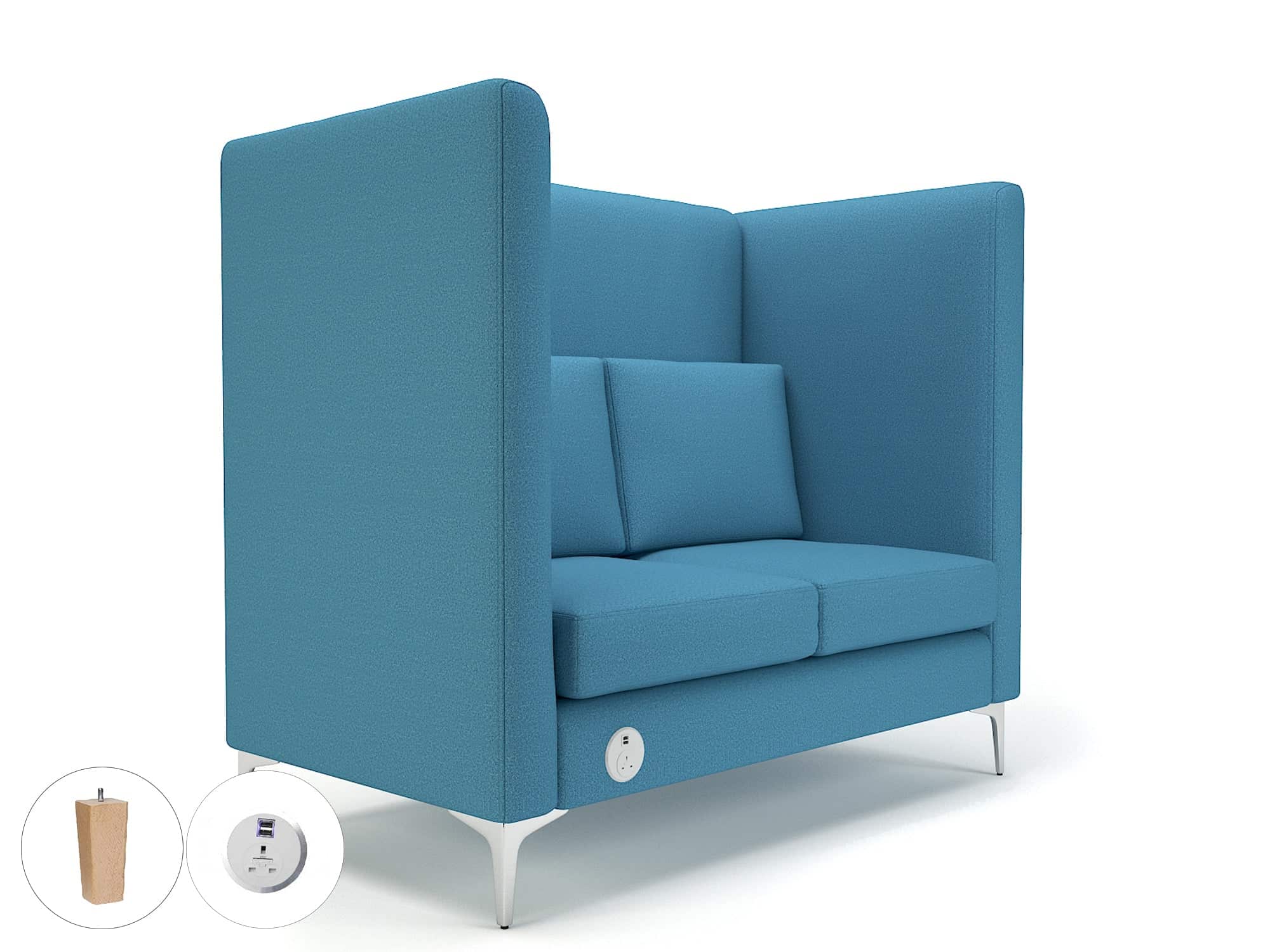 Altus 128cm Wide Privacy Booth in Warwick Dolly Fabric with Socket - Image 41