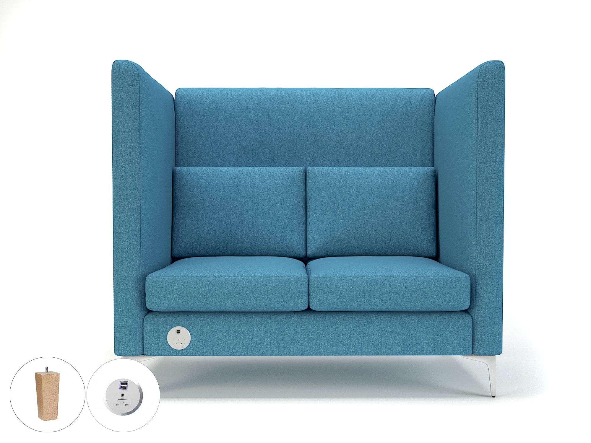 Altus 128cm Wide Privacy Booth in Warwick Dolly Fabric with Socket - Image 42