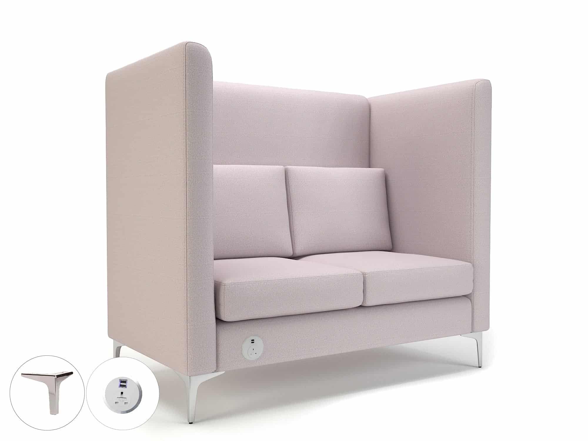 Altus 128cm Wide Privacy Booth in Warwick Dolly Fabric with Socket - Image 45