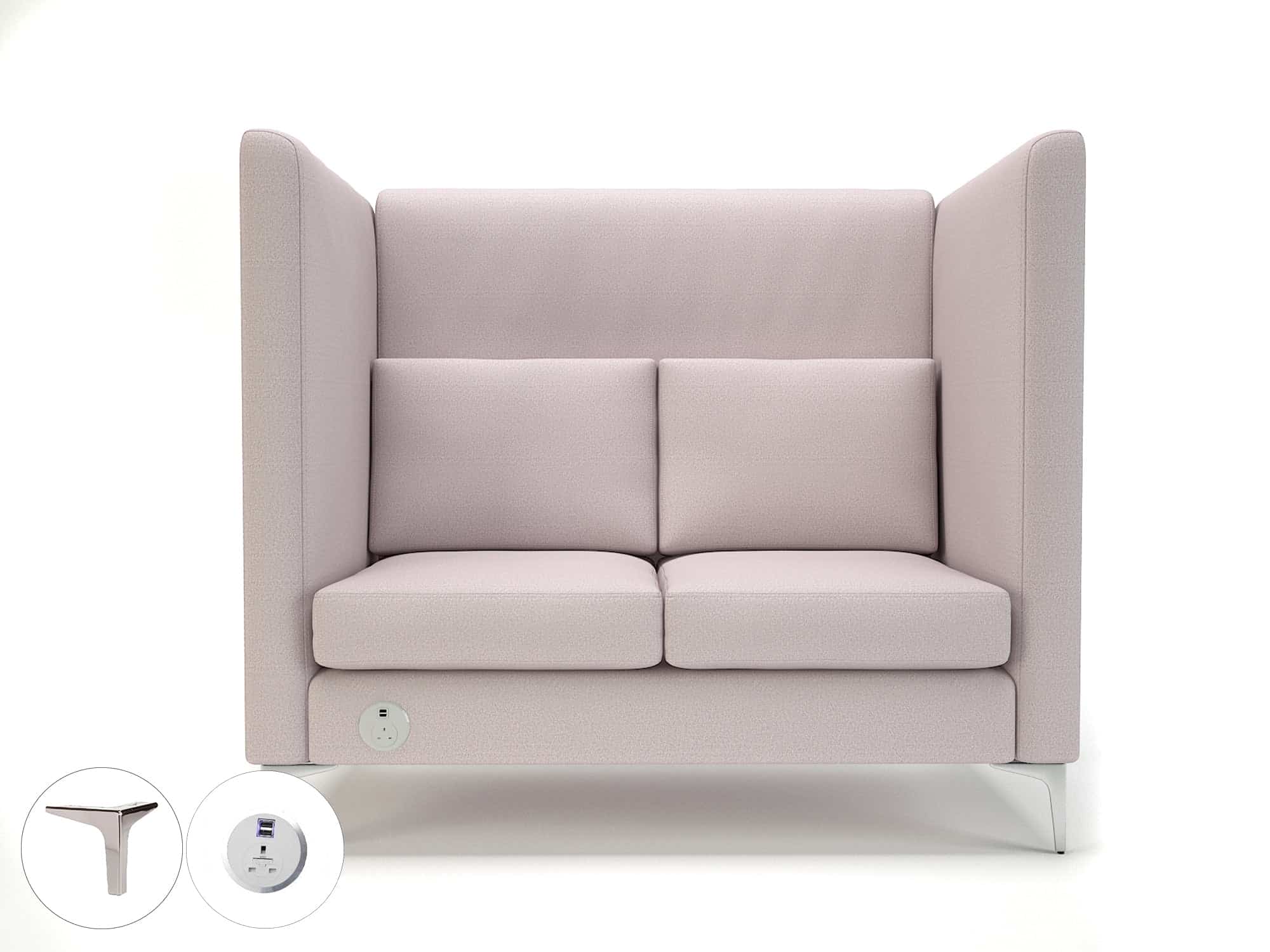 Altus 128cm Wide Privacy Booth in Warwick Dolly Fabric with Socket - Image 46