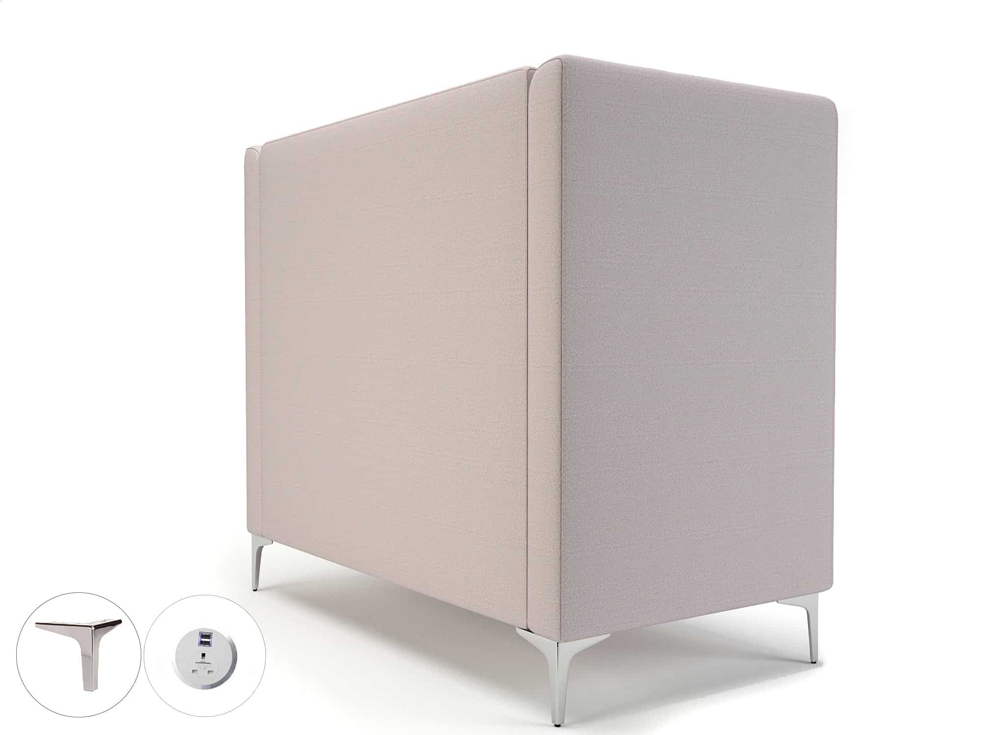 Altus 128cm Wide Privacy Booth in Warwick Dolly Fabric with Socket - Image 47