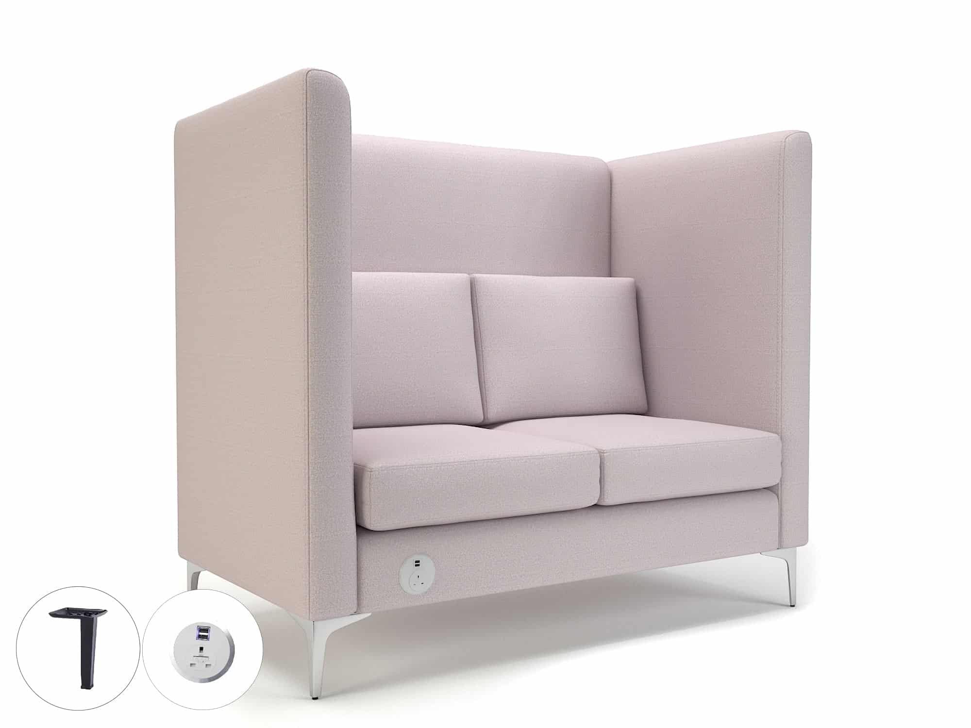 Altus 128cm Wide Privacy Booth in Warwick Dolly Fabric with Socket - Image 48