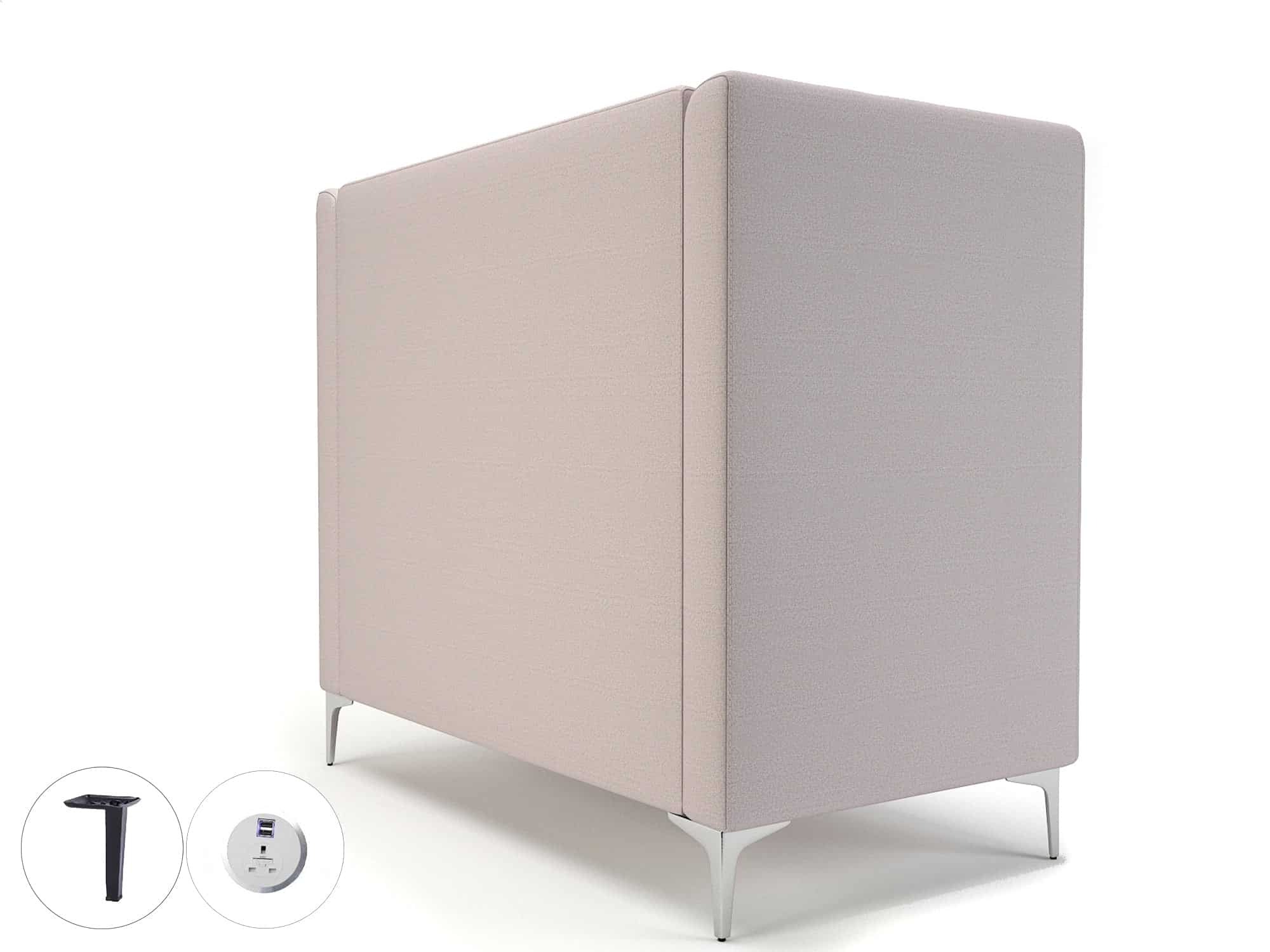 Altus 128cm Wide Privacy Booth in Warwick Dolly Fabric with Socket - Image 50