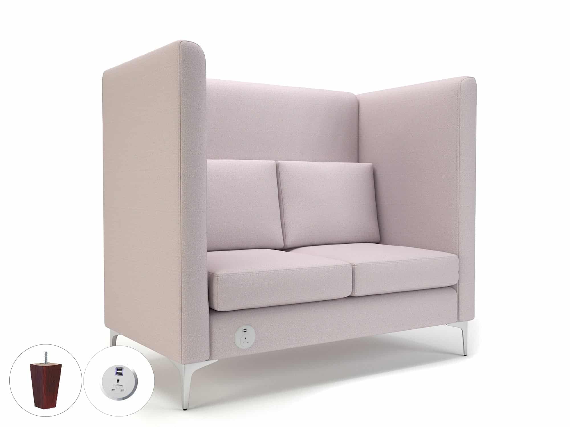 Altus 128cm Wide Privacy Booth in Warwick Dolly Fabric with Socket - Image 51