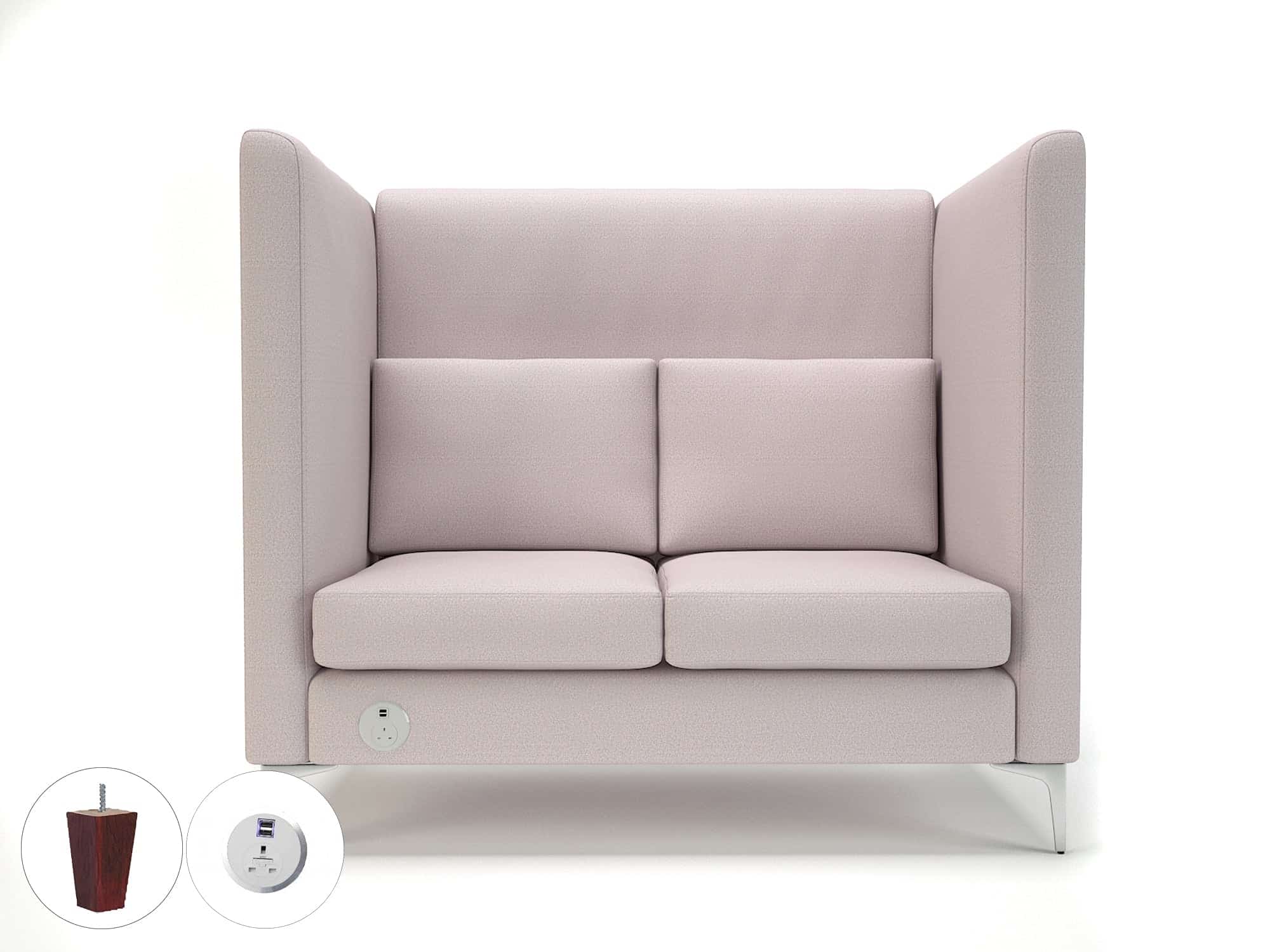 Altus 128cm Wide Privacy Booth in Warwick Dolly Fabric with Socket - Image 52