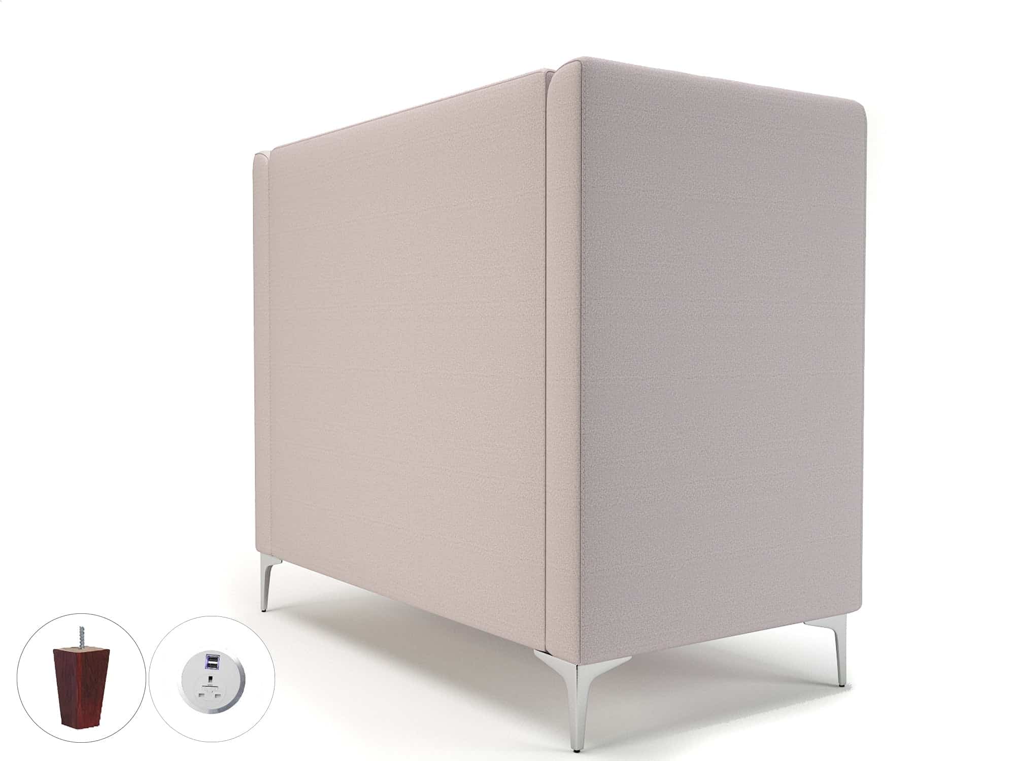 Altus 128cm Wide Privacy Booth in Warwick Dolly Fabric with Socket - Image 53