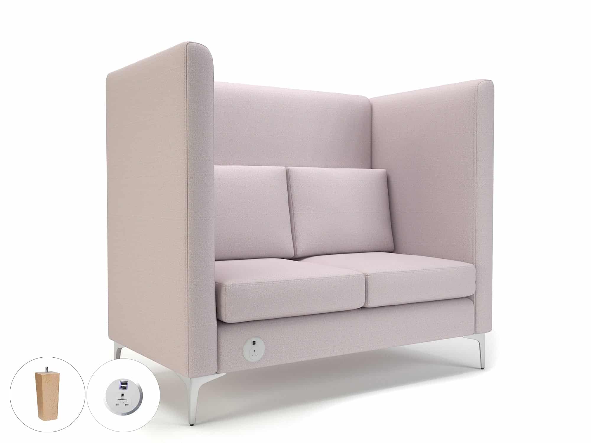 Altus 128cm Wide Privacy Booth in Warwick Dolly Fabric with Socket - Image 54