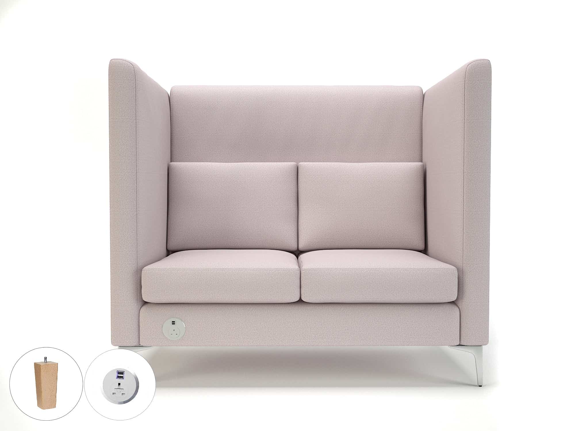 Altus 128cm Wide Privacy Booth in Warwick Dolly Fabric with Socket - Image 55