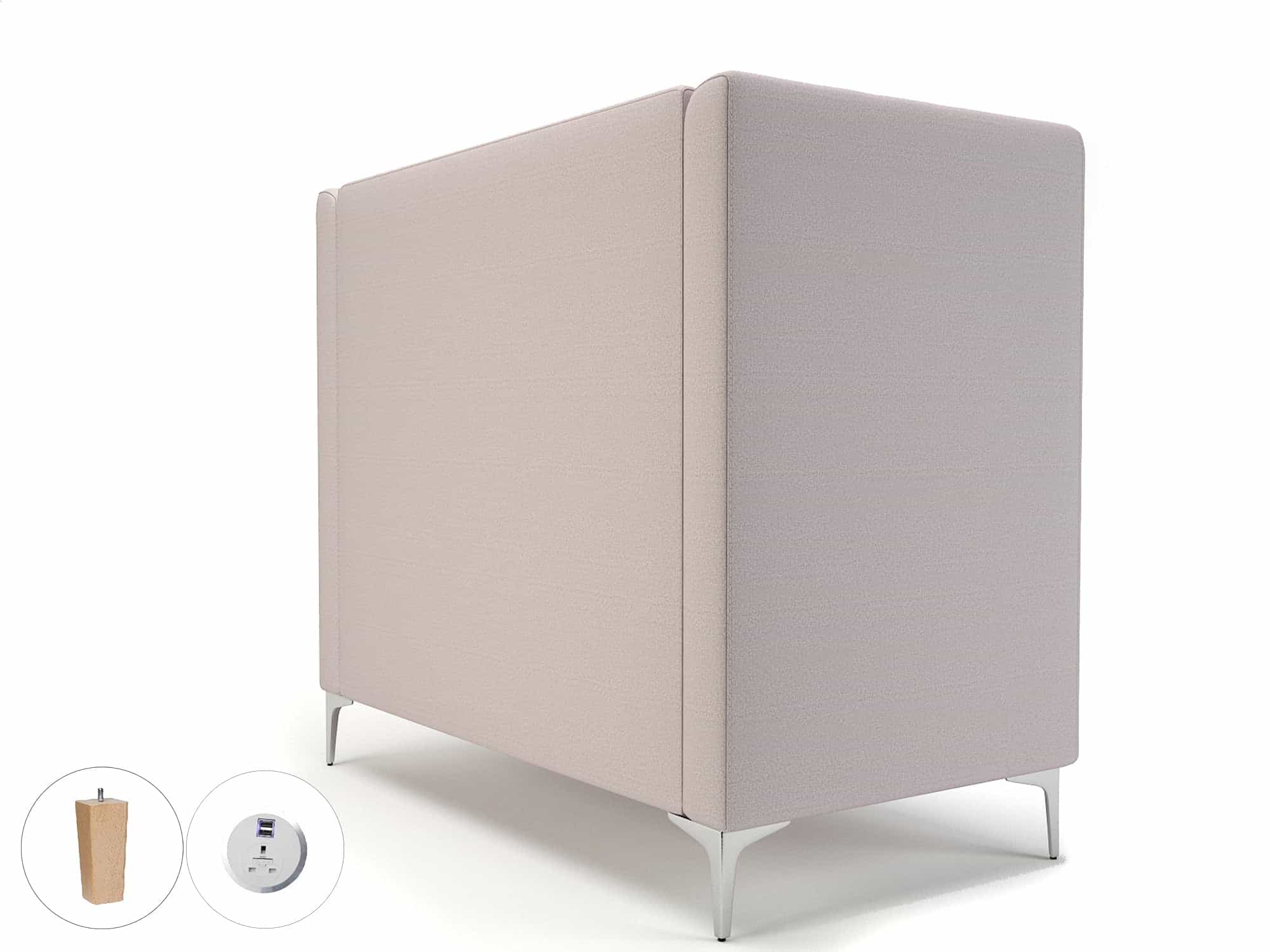 Altus 128cm Wide Privacy Booth in Warwick Dolly Fabric with Socket - Image 56