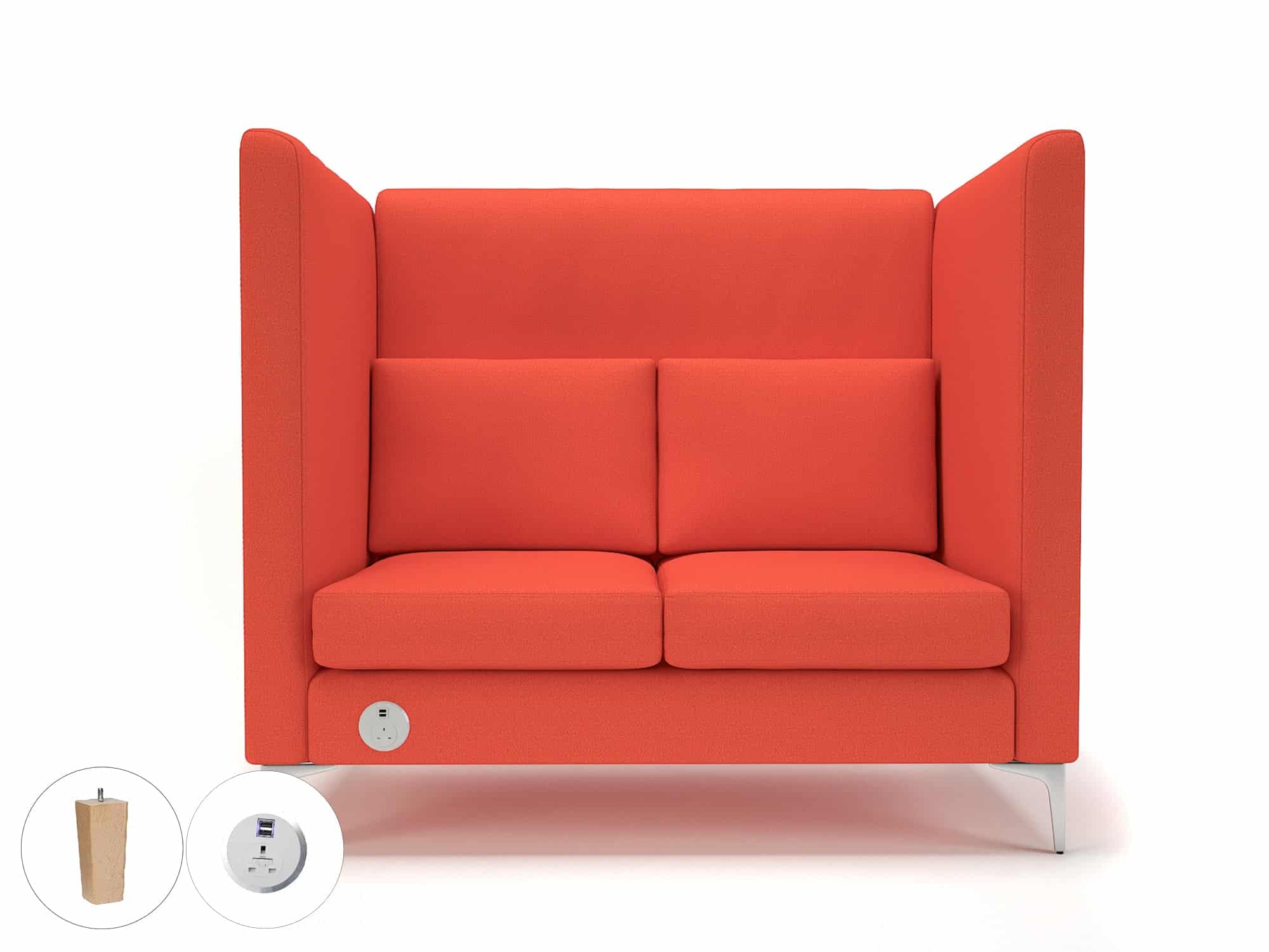 Altus 128cm Wide Privacy Booth in Warwick Dolly Fabric with Socket - Image 67