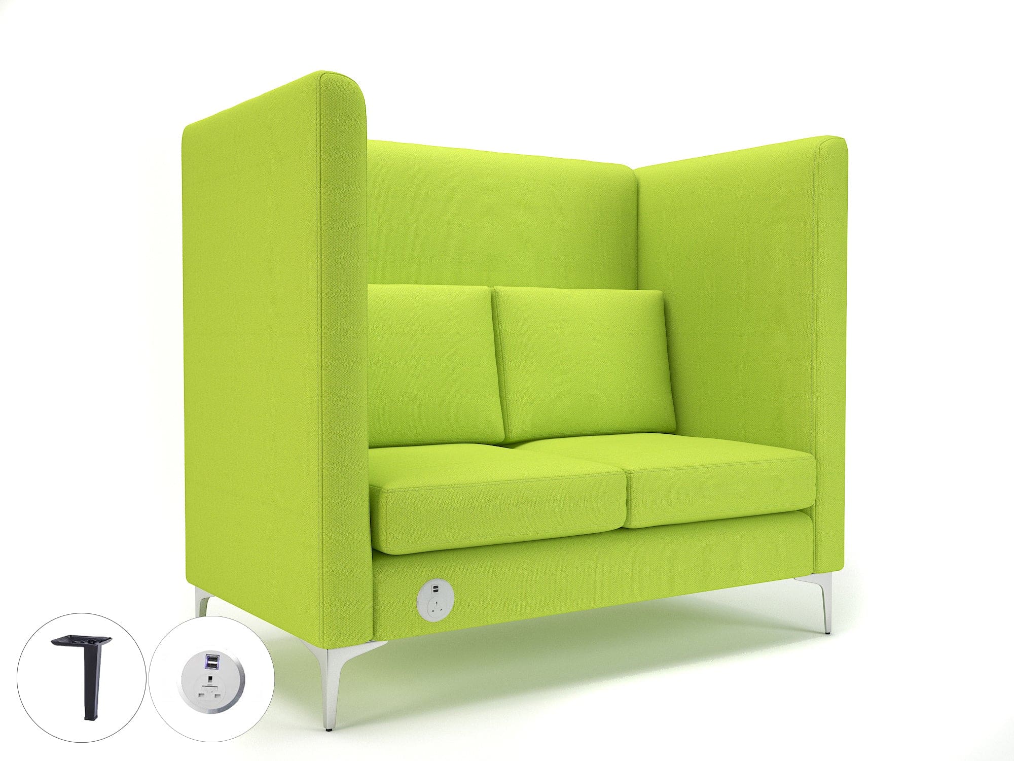 Altus 128cm Wide Privacy Booth in Camira Era Fabric with Socket - Image 77