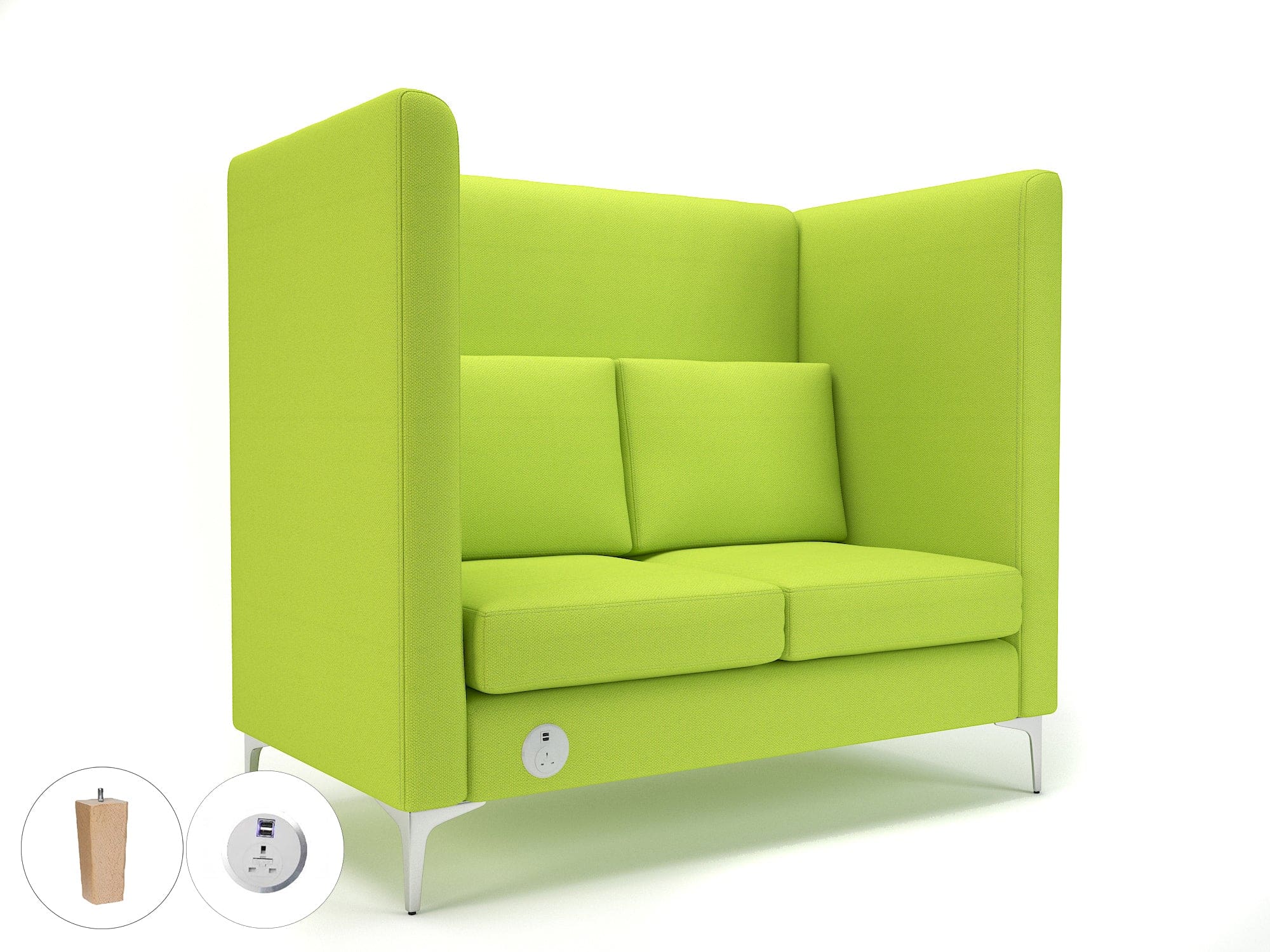 Altus 128cm Wide Privacy Booth in Camira Era Fabric with Socket - Image 85