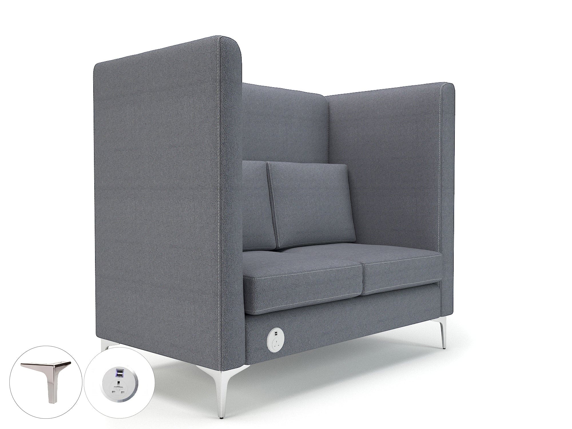 Altus 128cm Wide Privacy Booth in Camira Era Fabric with Socket - Image 89