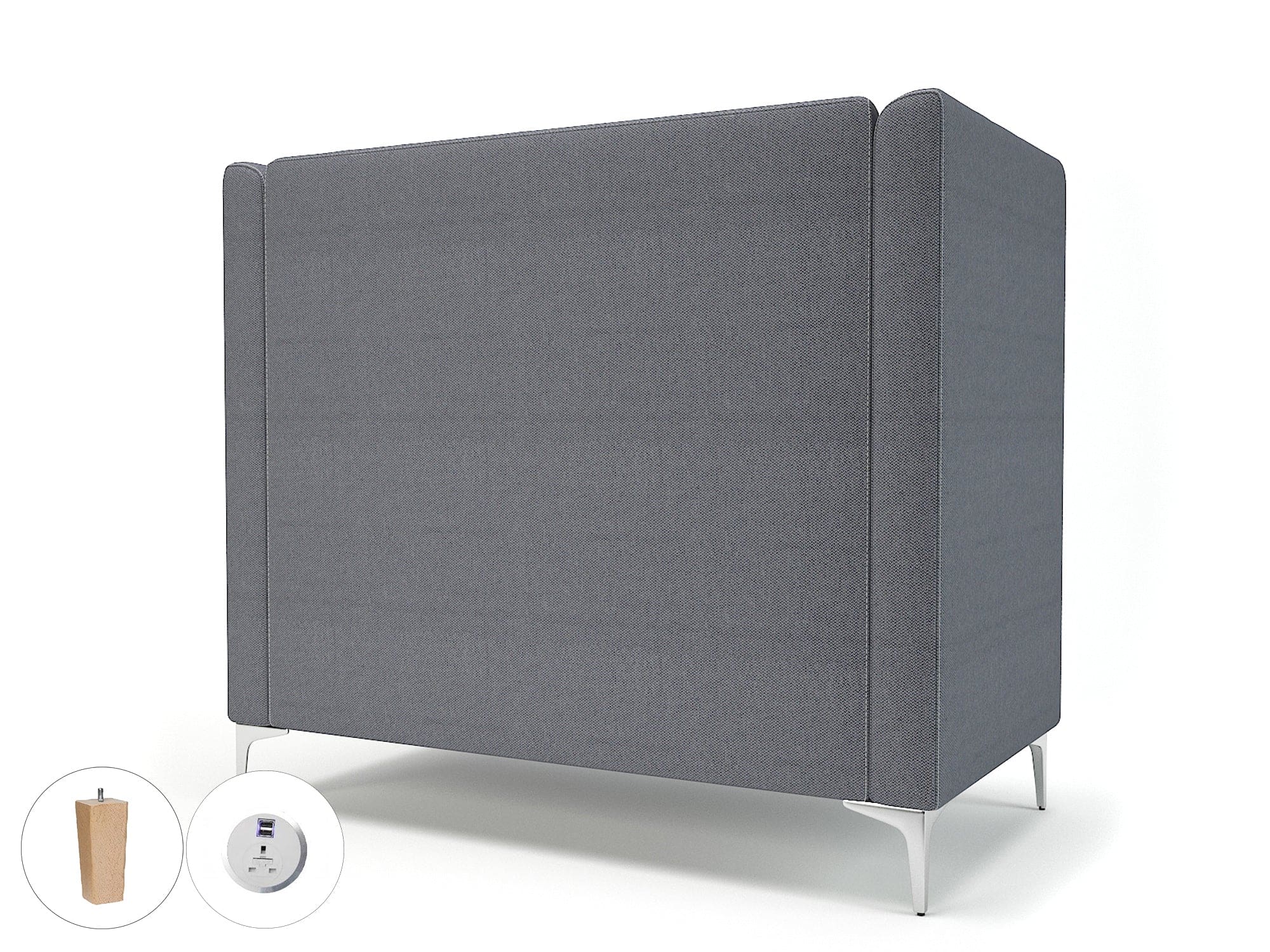 Altus 128cm Wide Privacy Booth in Camira Era Fabric with Socket - Image 100
