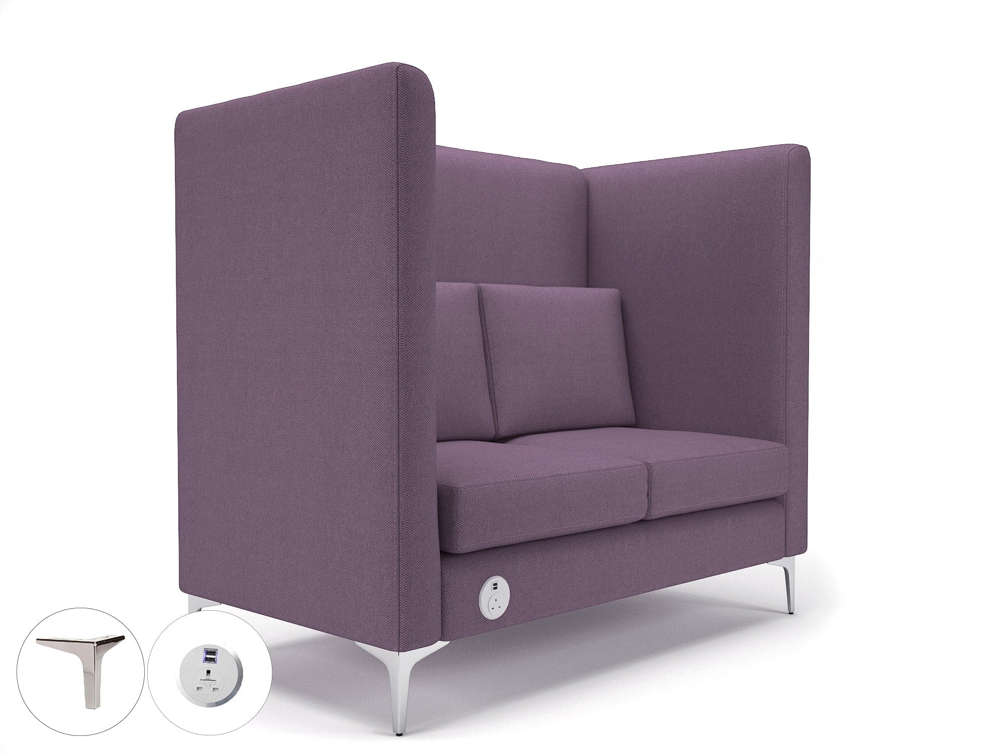 Altus 128cm Wide Privacy Booth in Camira Era Fabric with Socket - Image 101