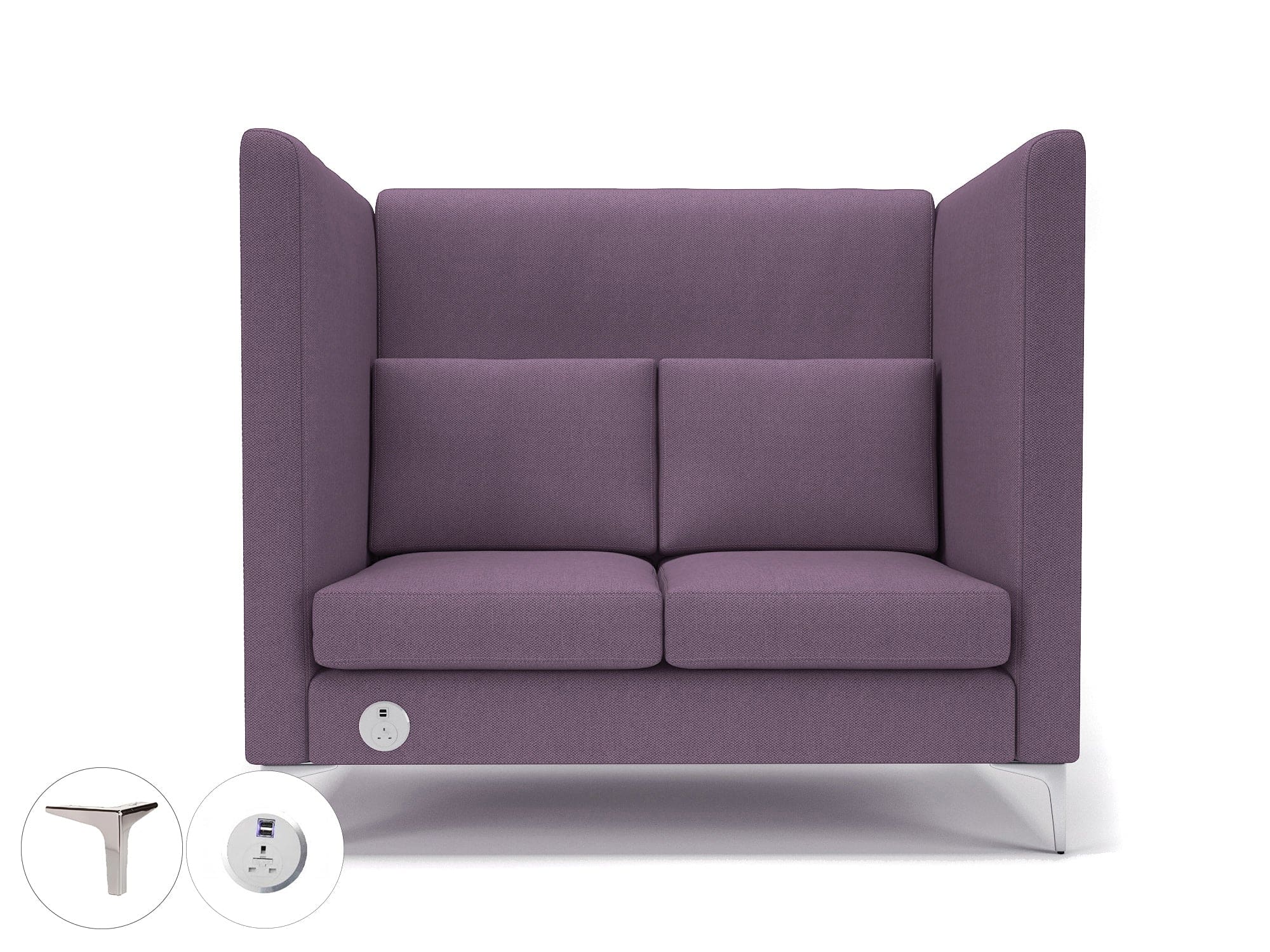 Altus 128cm Wide Privacy Booth in Camira Era Fabric with Socket - Image 102