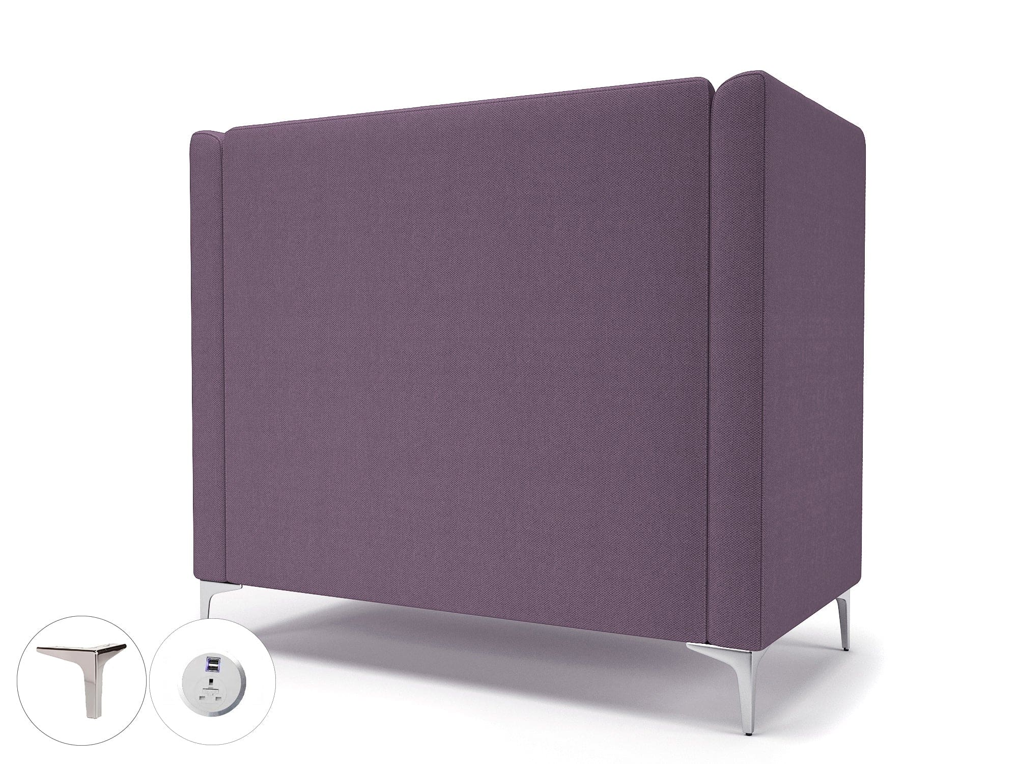 Altus 128cm Wide Privacy Booth in Camira Era Fabric with Socket - Image 103